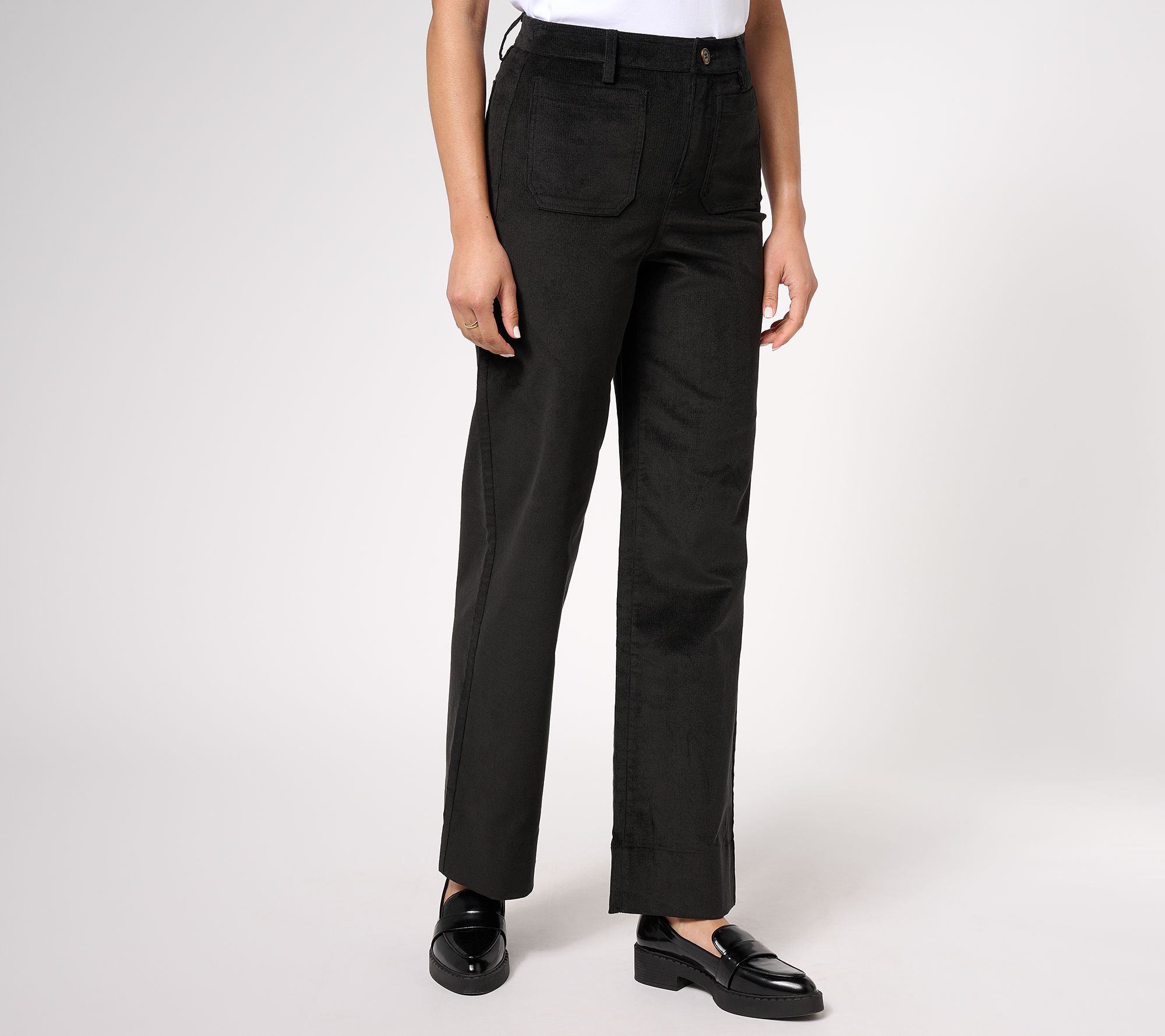 Denim & Co. Heritage Regular Full Length Wide Leg Cord Pant