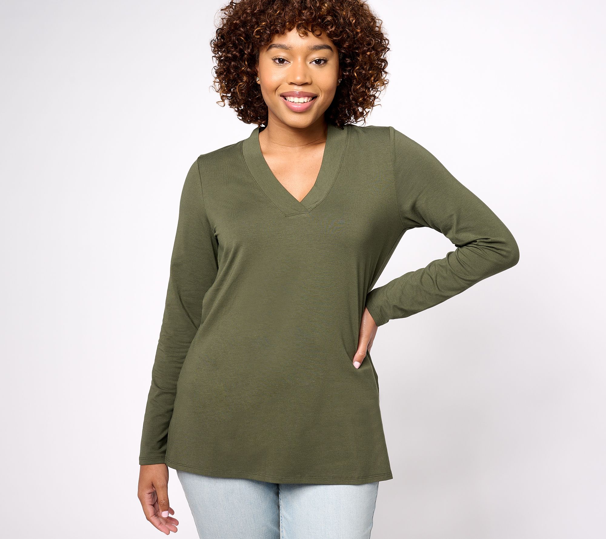 Belle by Kim Gravel TripleLuxe Knit Hot Dots V-Neck Crossover