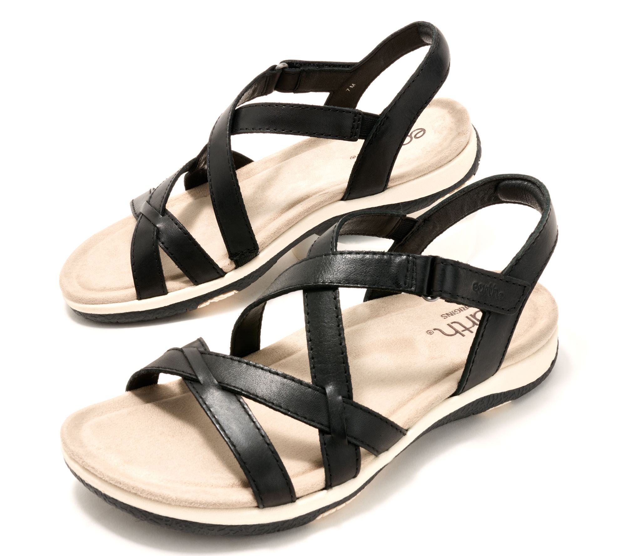 Earth Leather Strap Sandals - Sterling