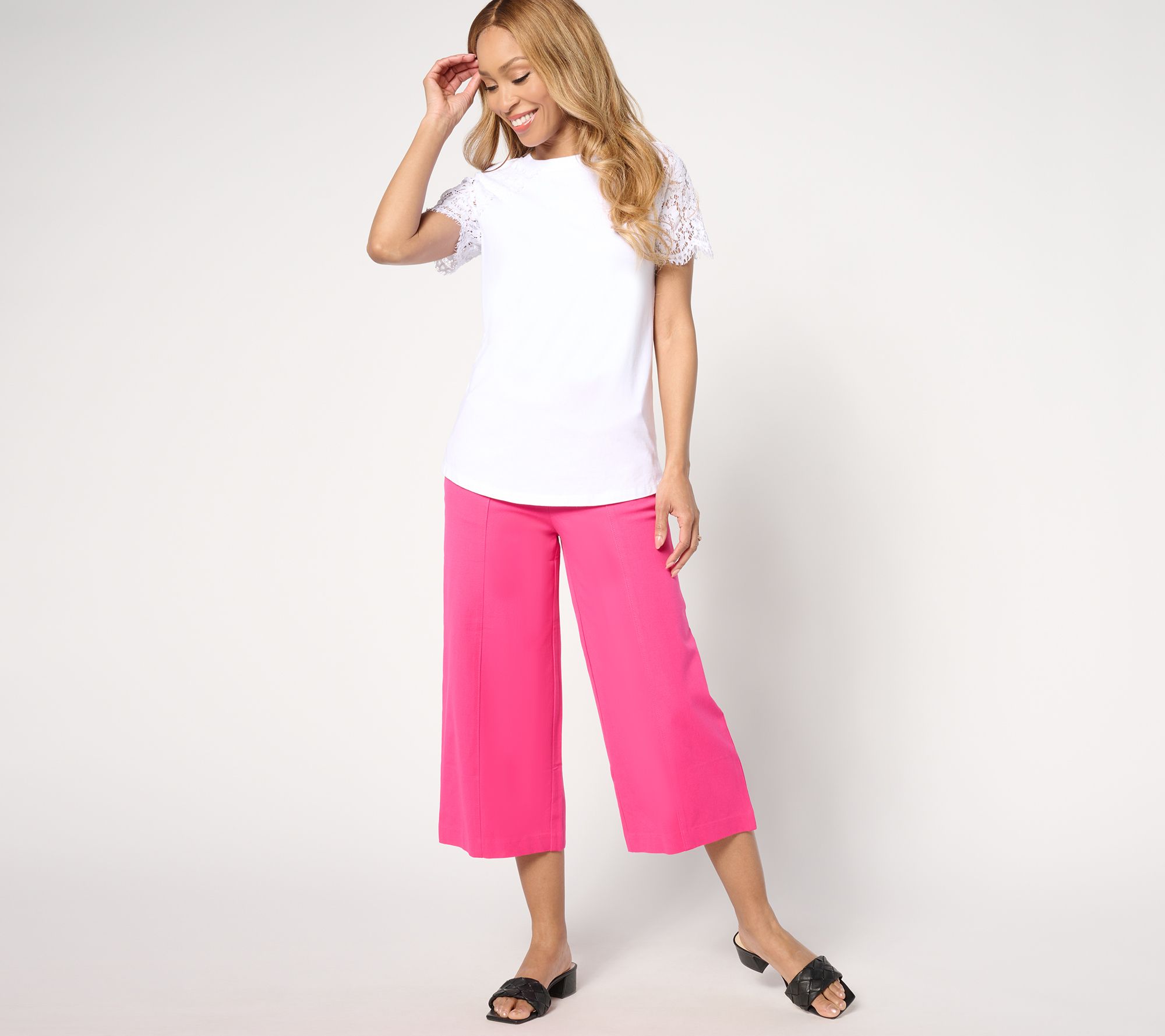 ISaac Mizrahi Live! Petite 24/7 Stretch Culottes with Seam Detail