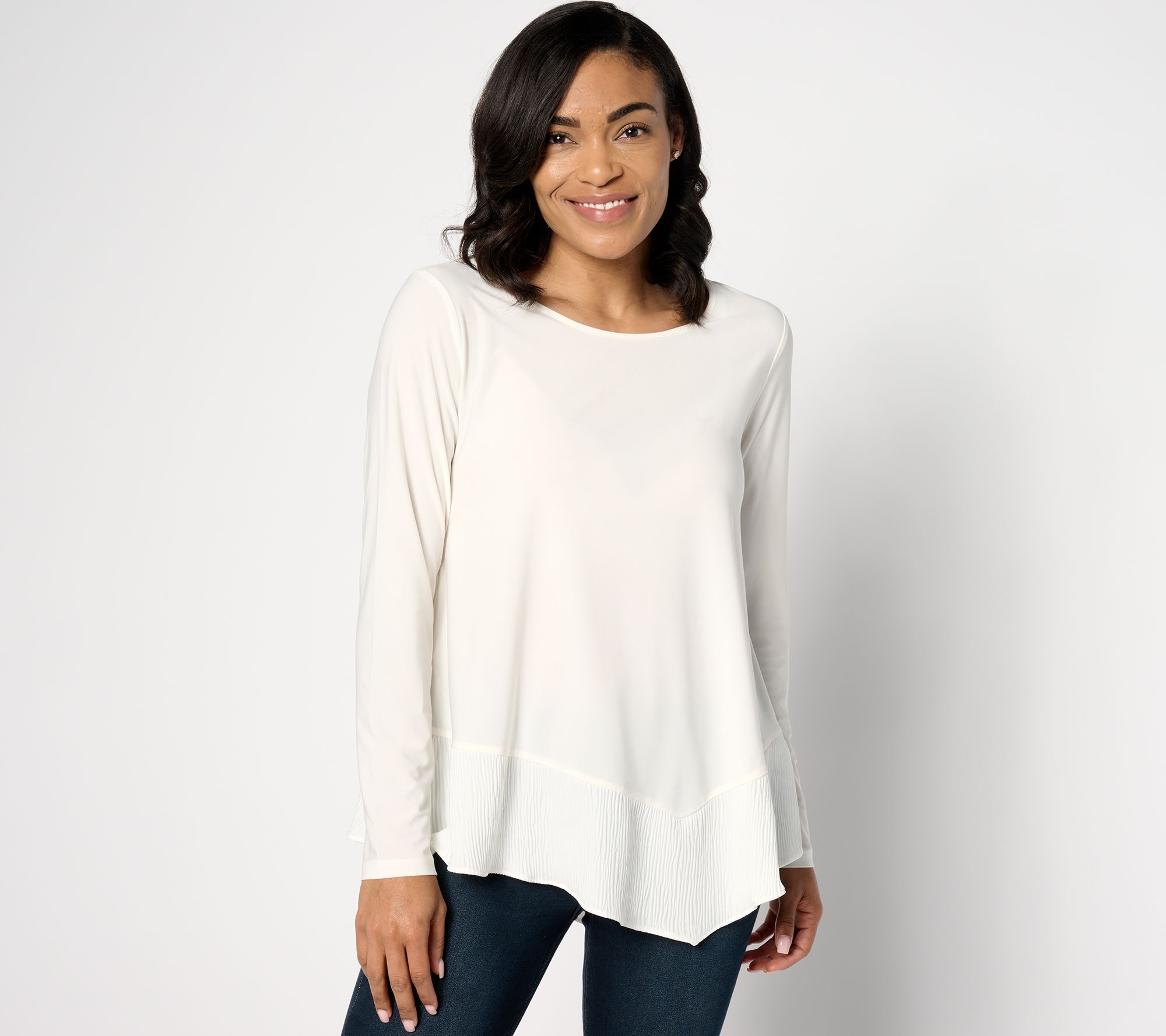 "As Is" Attitudes by Renee Como Jersey Mix Media Top