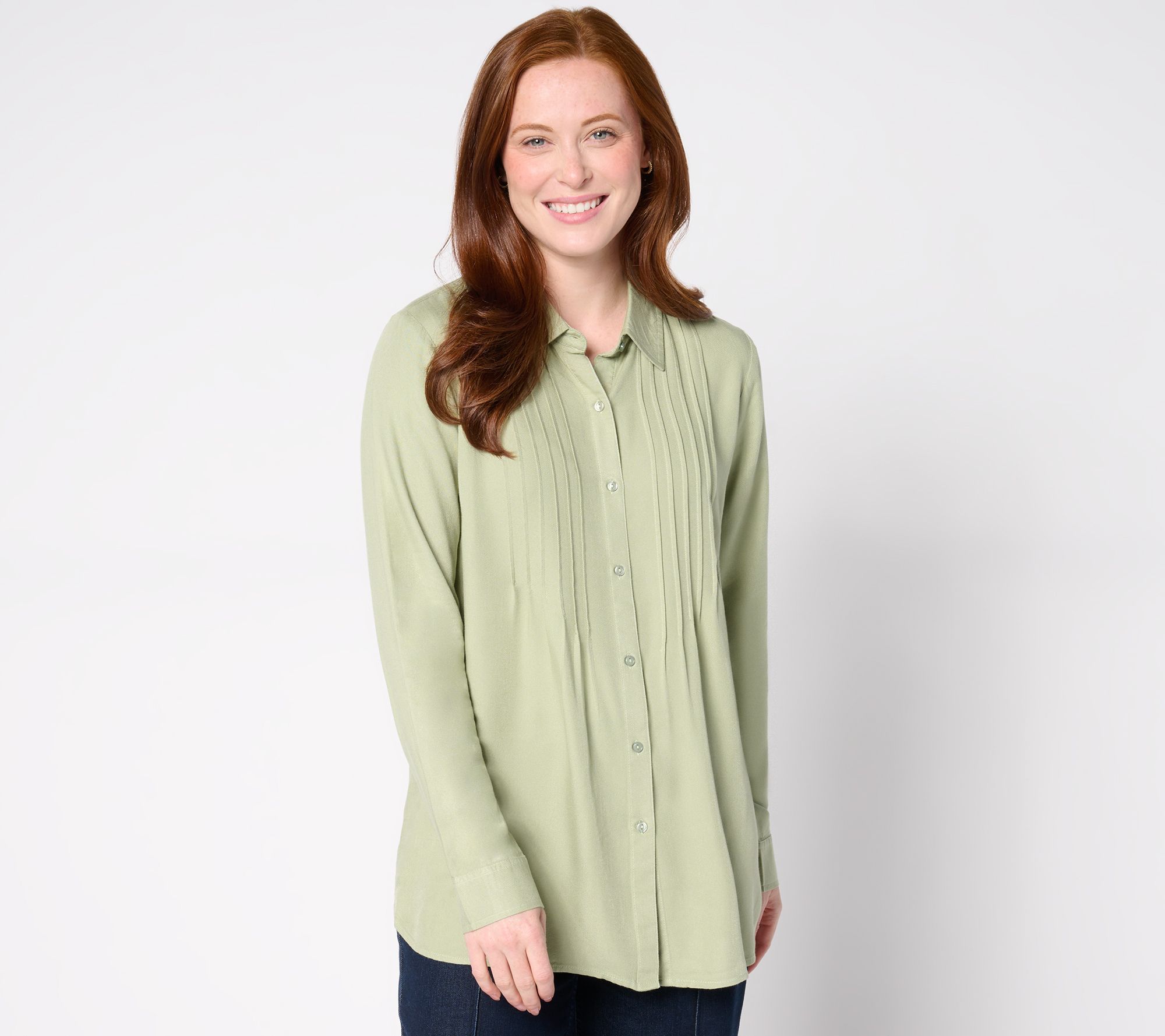 Coldwater Creek Soft Touch Pintuck Shirt