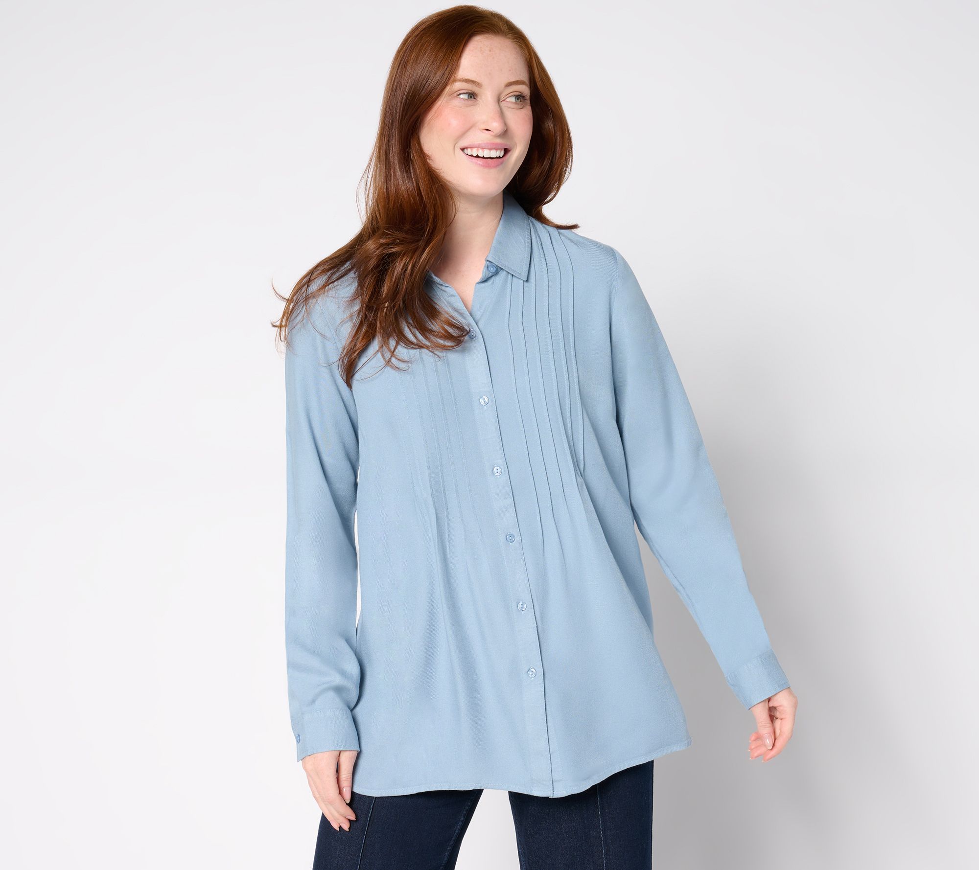 Coldwater Creek Soft Touch Pintuck Shirt