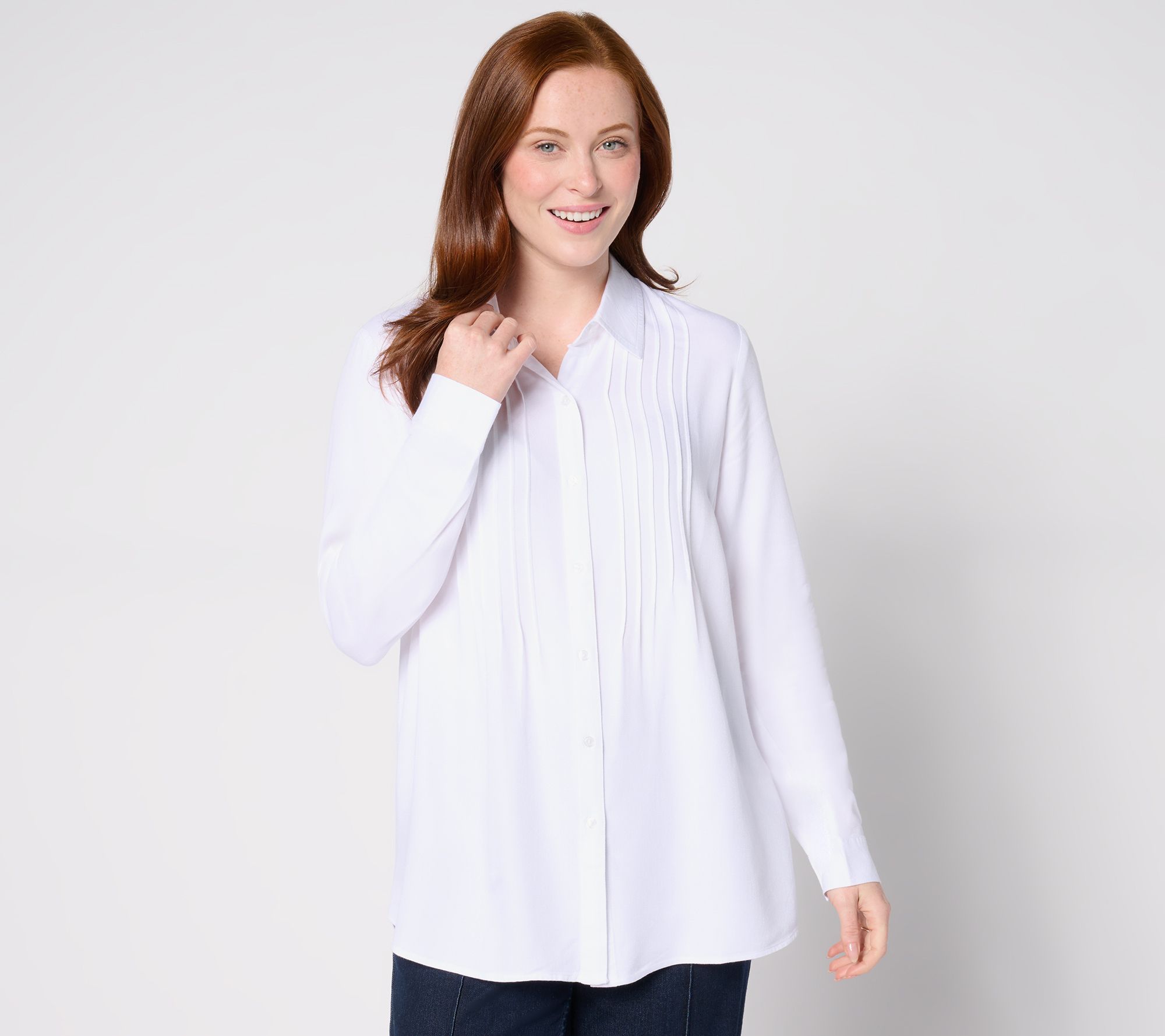 Coldwater Creek Soft Touch Pintuck Shirt