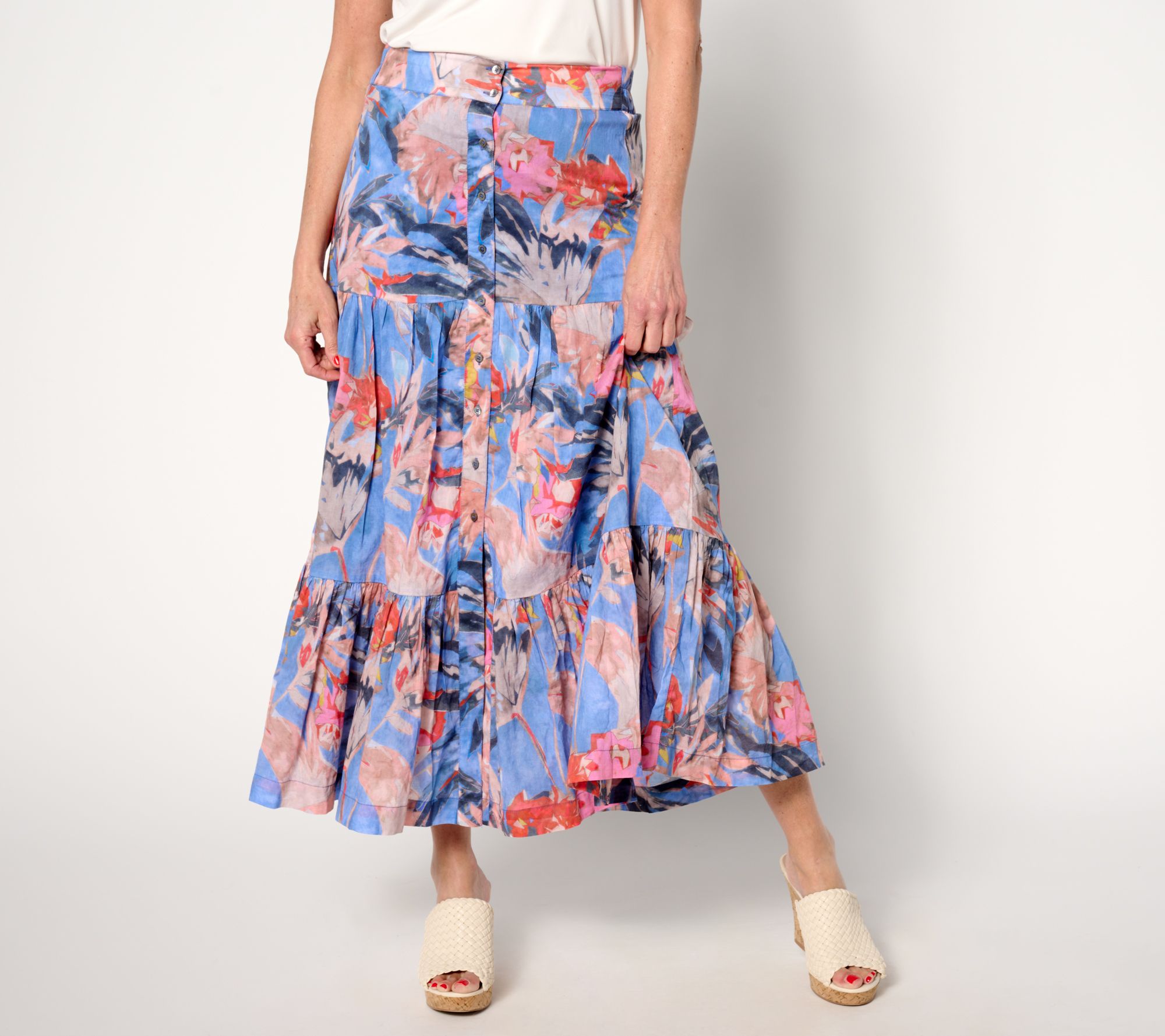 "As Is" NIC+ZOE Printed Tiered Skirt