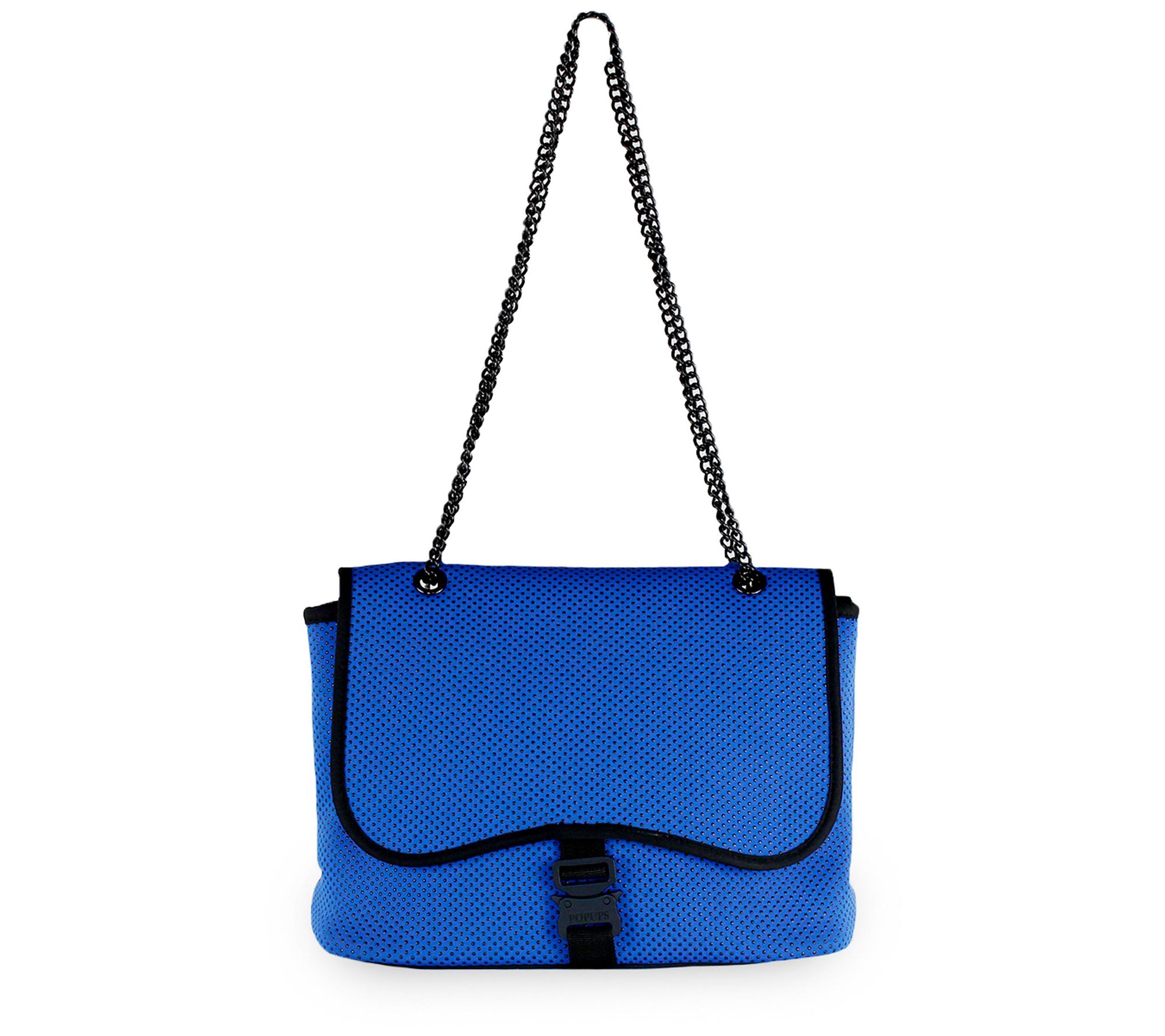 Pop Ups Brand Neoprene Flap Buckle Bag withChain Strap