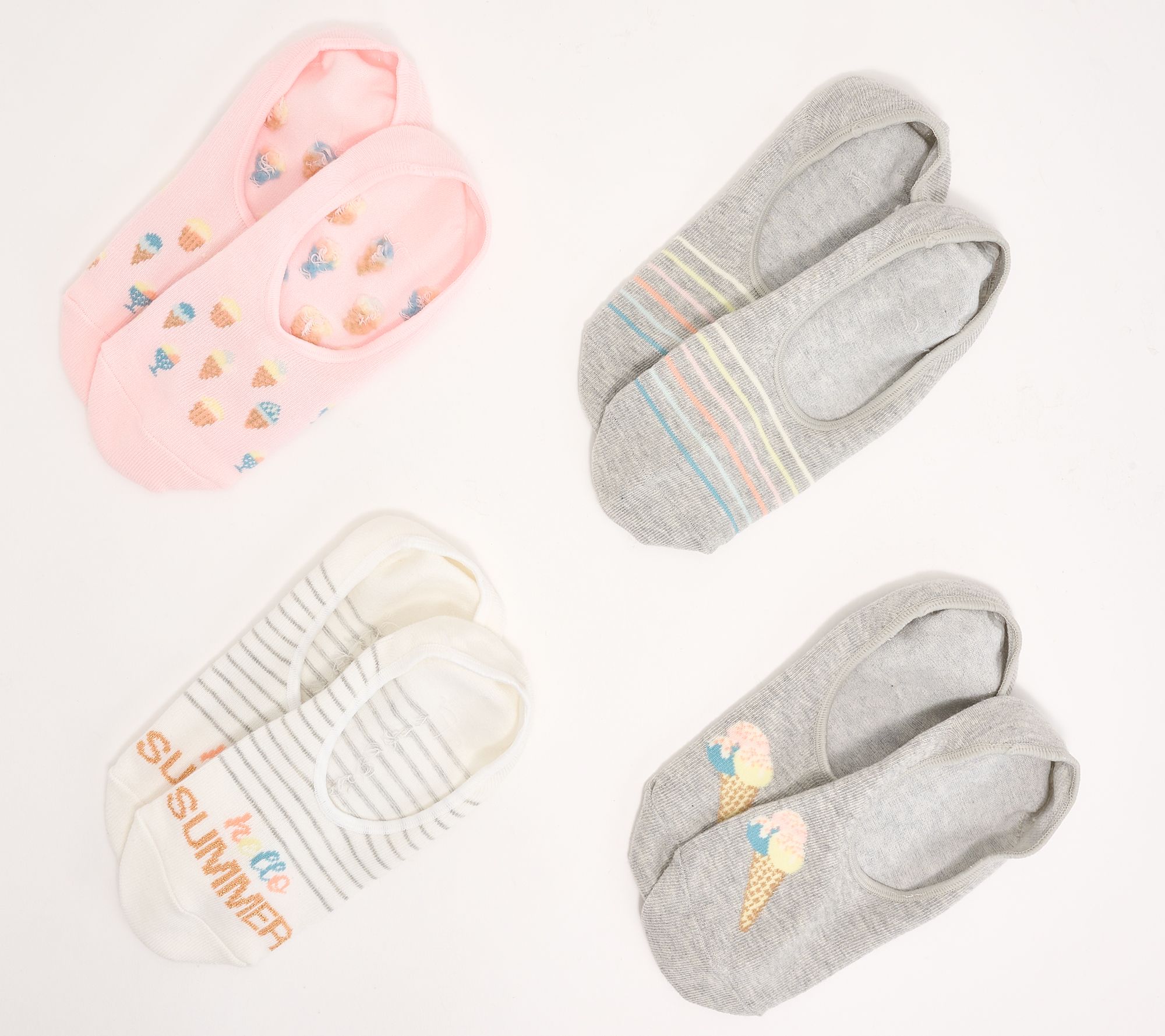 "As Is" Complliments Womens 4 Pack of Seamless Liner Socks