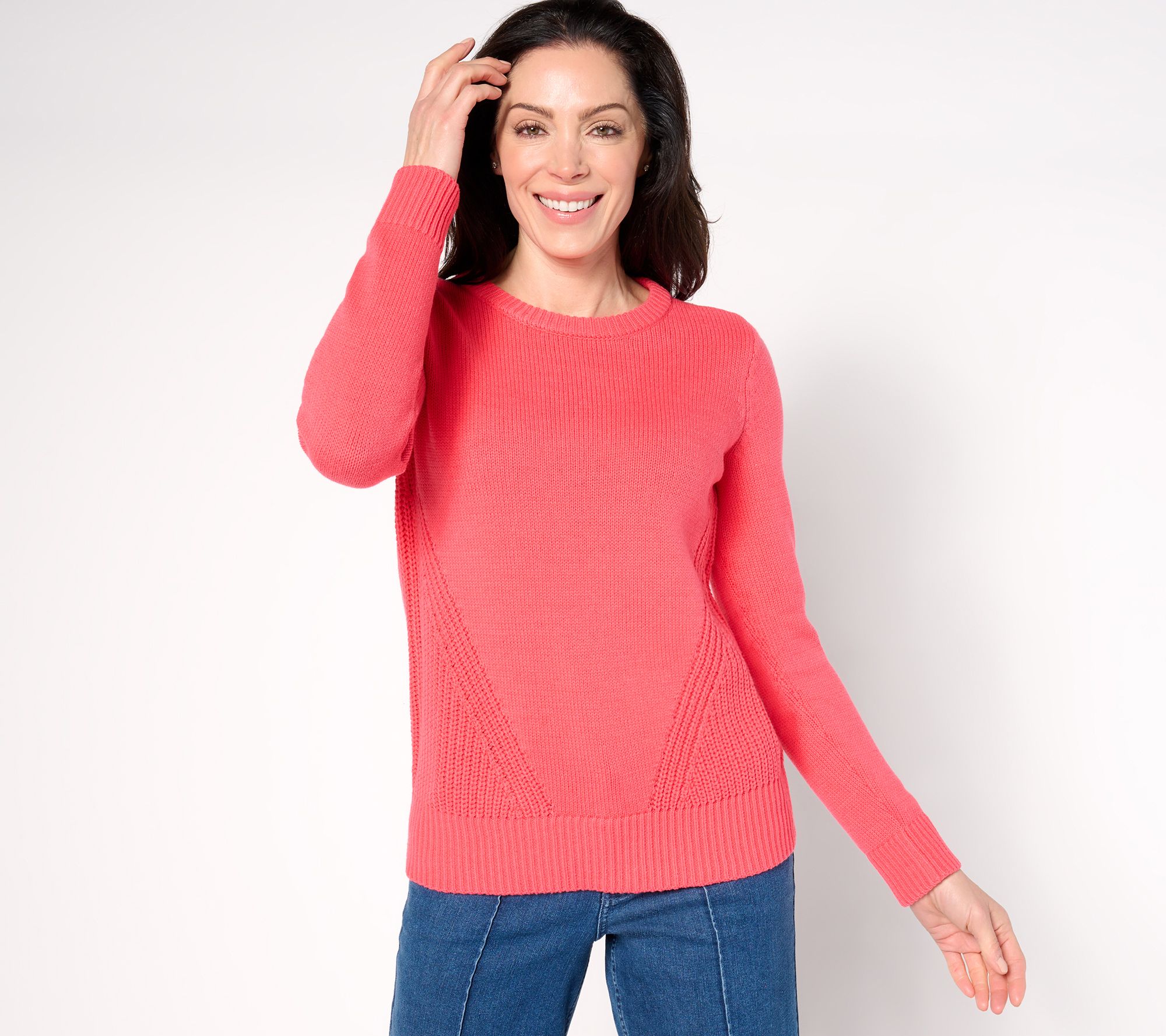 Belle by Kim Gravel Diagonal Shaker Side Sweater