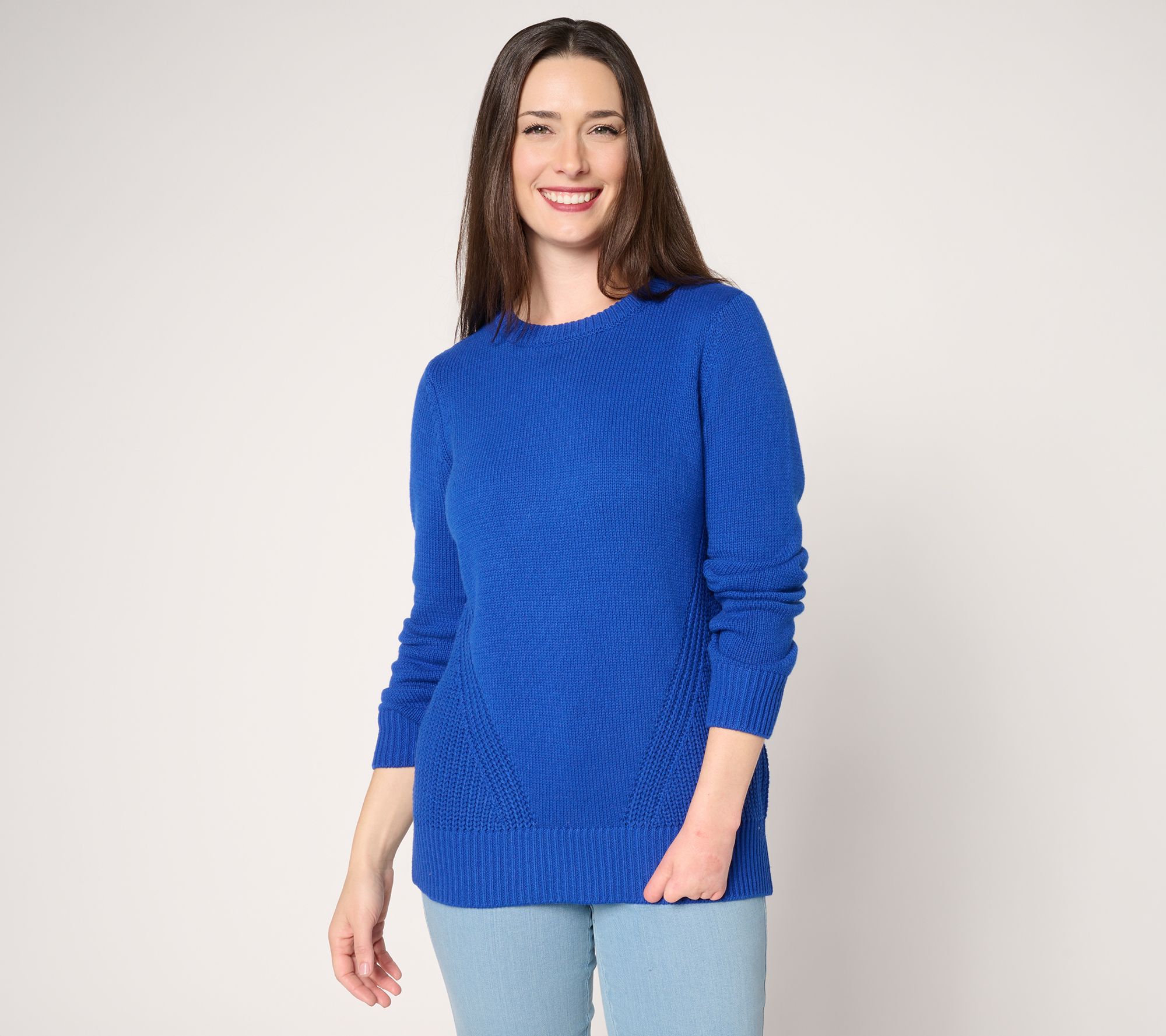 Belle by Kim Gravel Diagonal Shaker Side Sweater