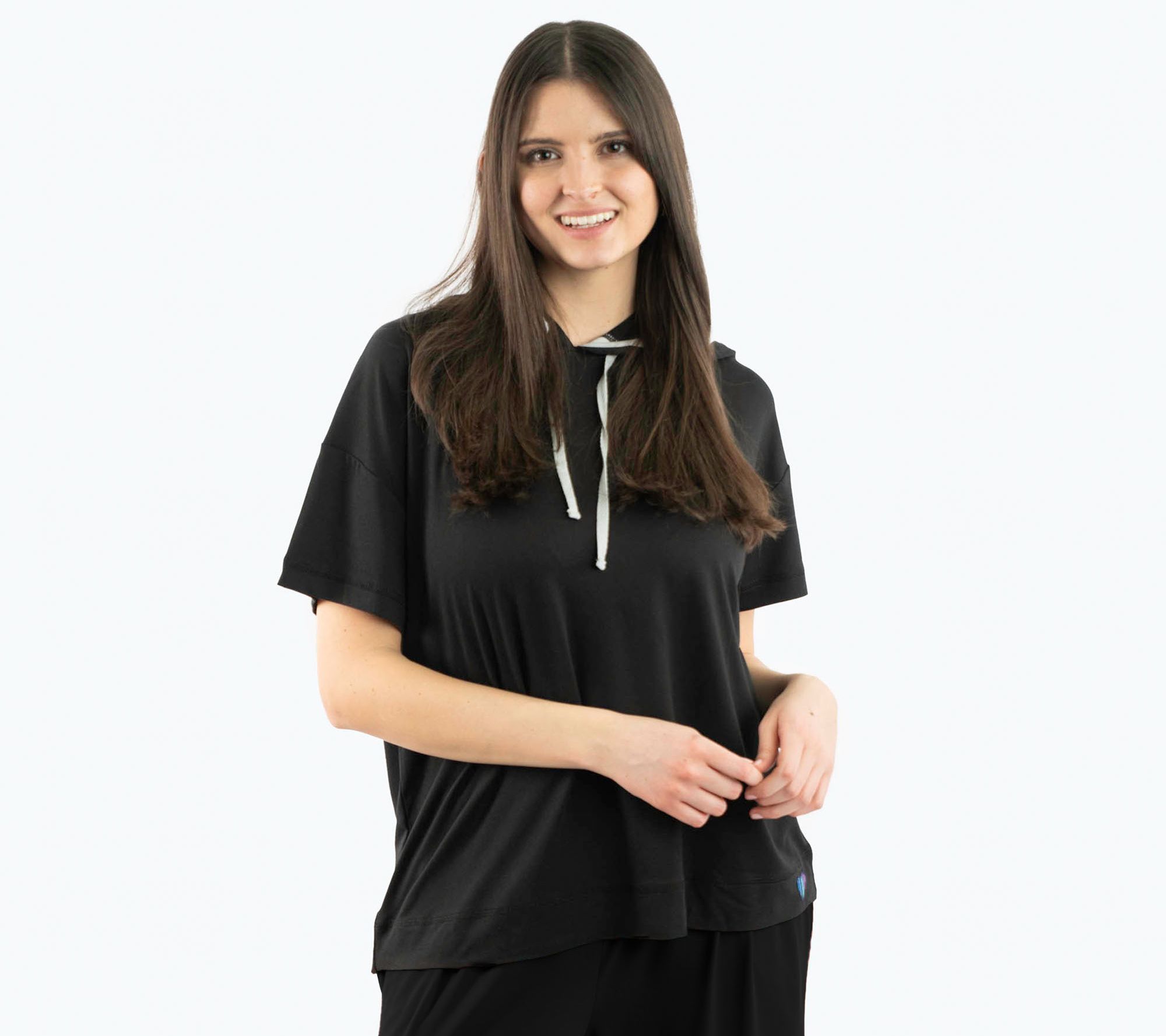 Lug Lounge Brushed Jersey Short Sleeve Hoodie - Coupe