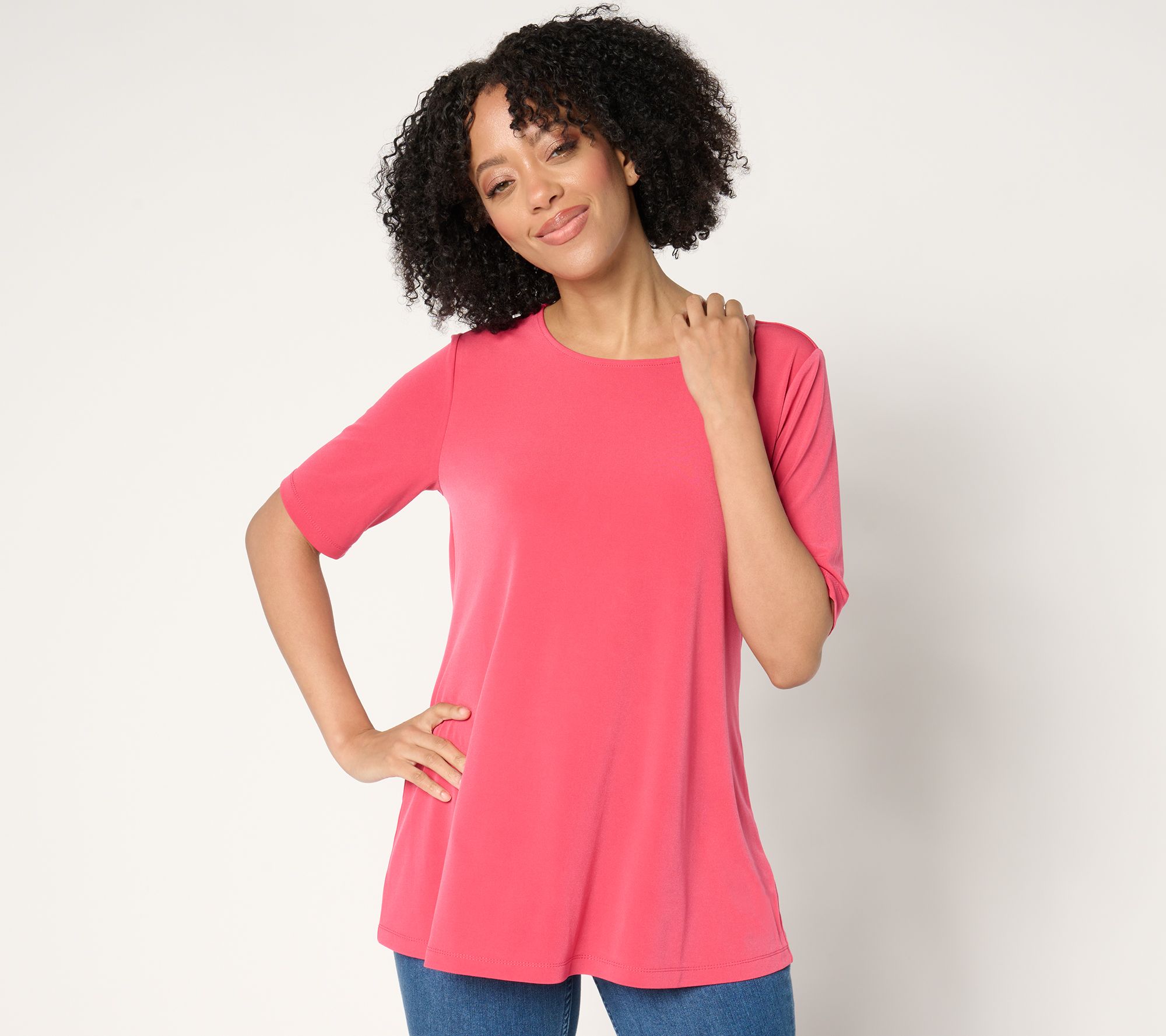 Susan Graver Regular Modern Essentials Liquid Knit A-Line Top