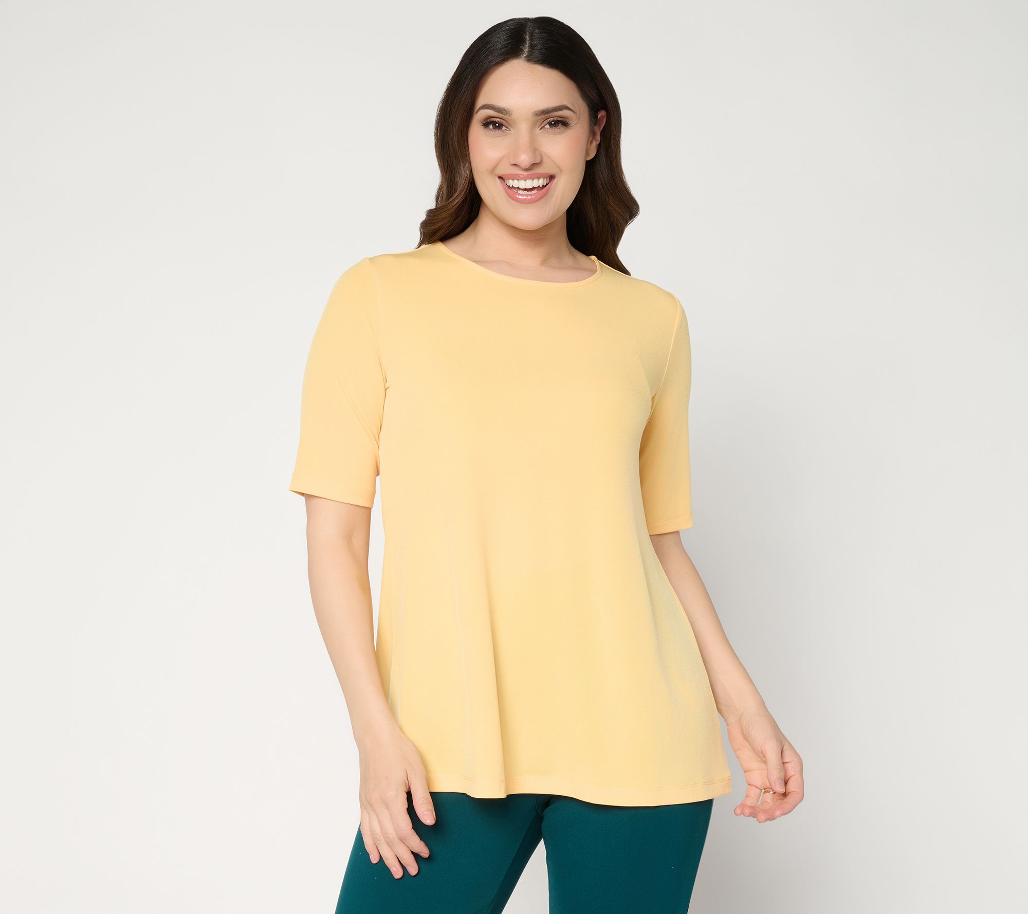 Susan Graver Regular Modern Essentials Liquid Knit A-Line Top