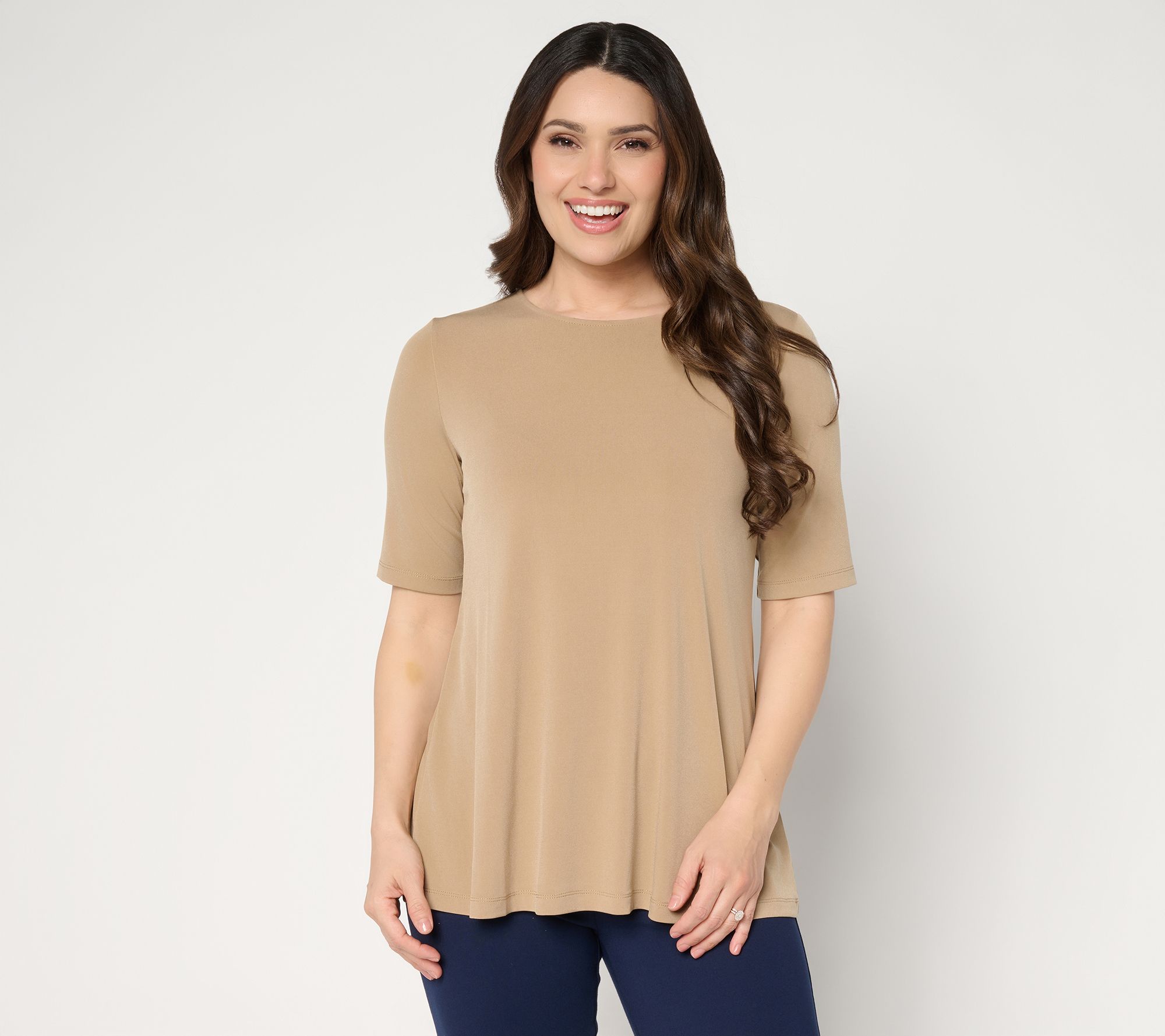 Susan Graver Regular Modern Essentials Liquid Knit A-Line Top