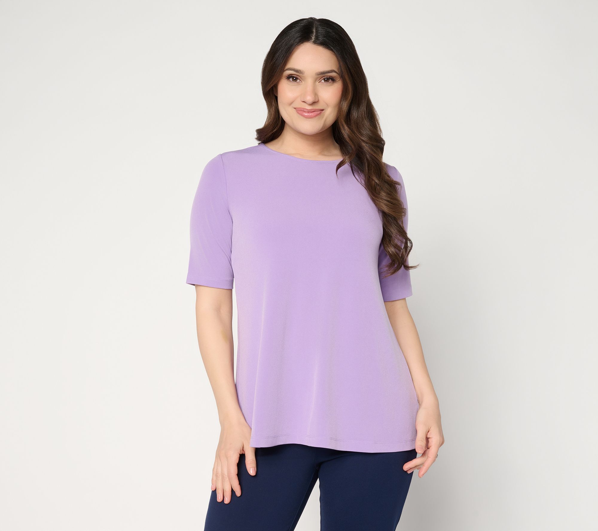 Susan Graver Regular Modern Essentials Liquid Knit A-Line Top