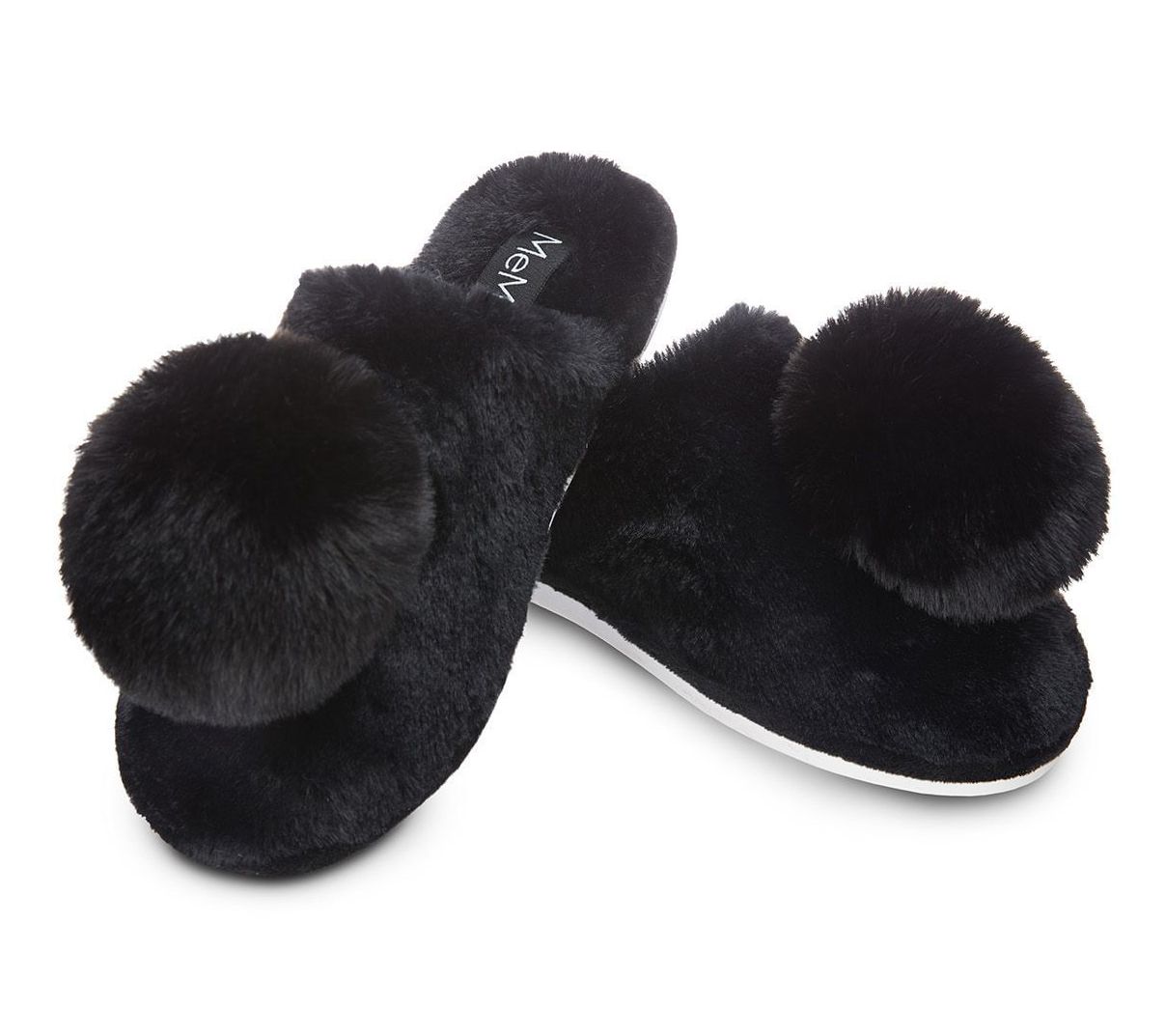 MeMoi Gloria Plush Pom-Pom Slippers