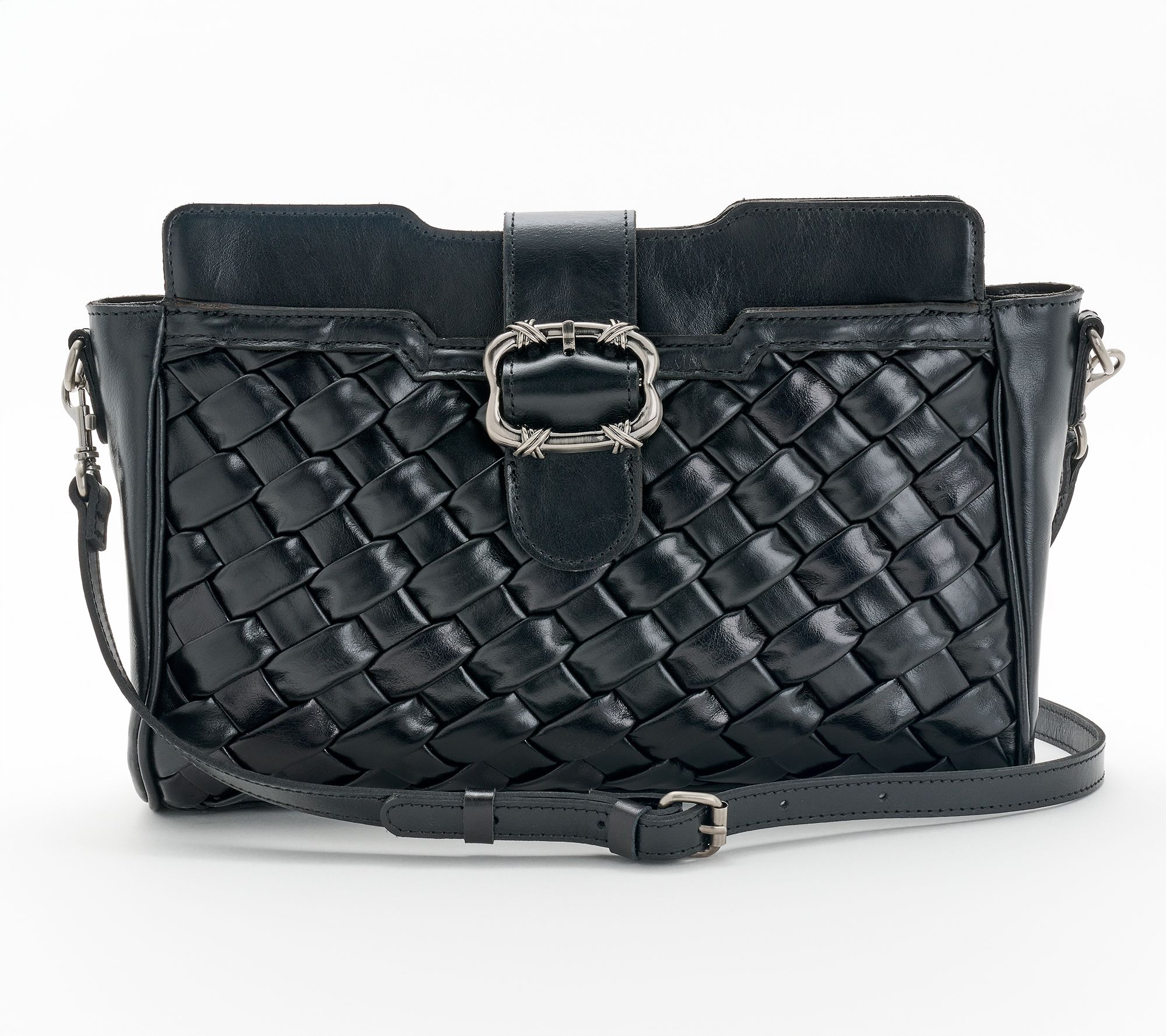 Patricia Nash Woven Leather Vernetta Buckle Tote