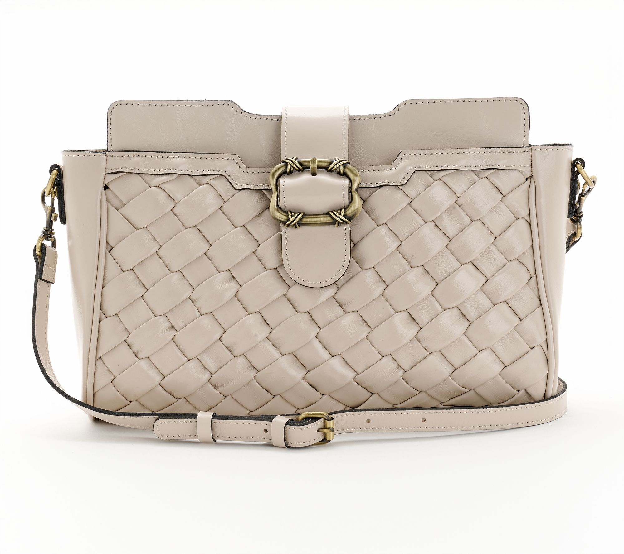 Patricia Nash Woven Leather Vernetta Buckle Tote