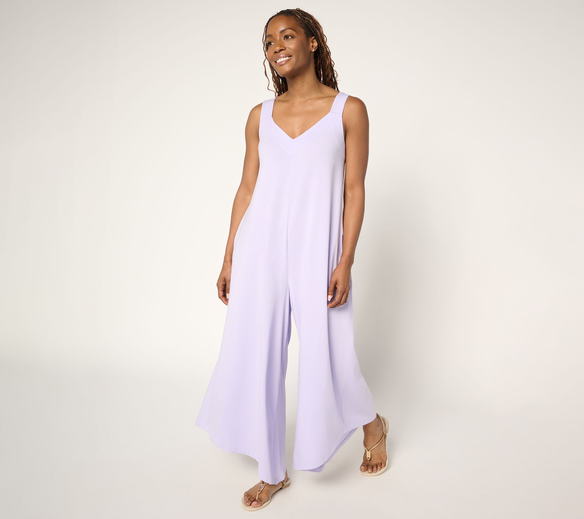 AnyBody Petite Cozy Knit Jersey Jumpsuit