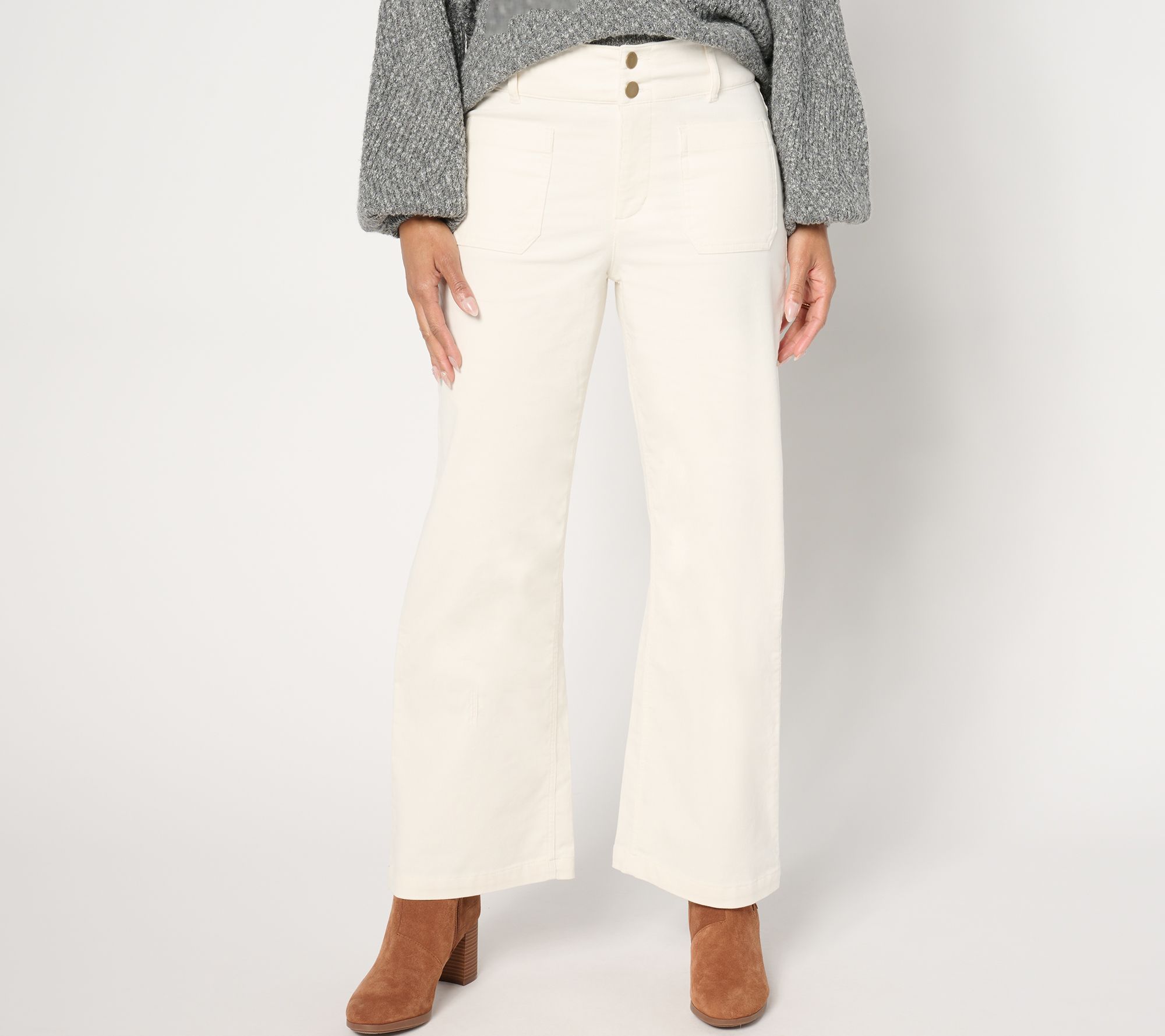 "As Is" Studio Park x Amy Stran Petite Wide Leg Corduroy Pant
