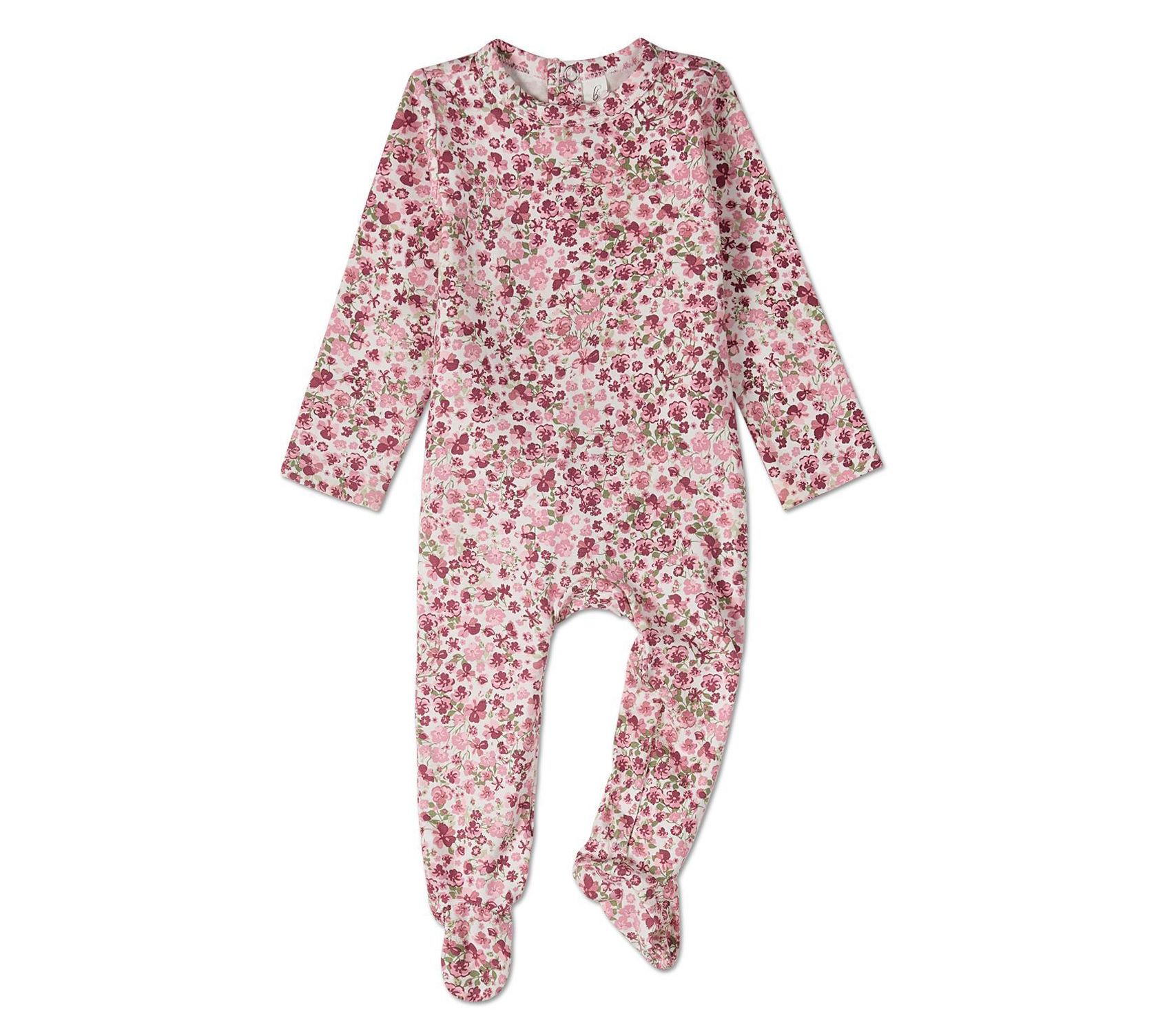 MiniMoi Girls Petite Florets Cotton Floral Footie