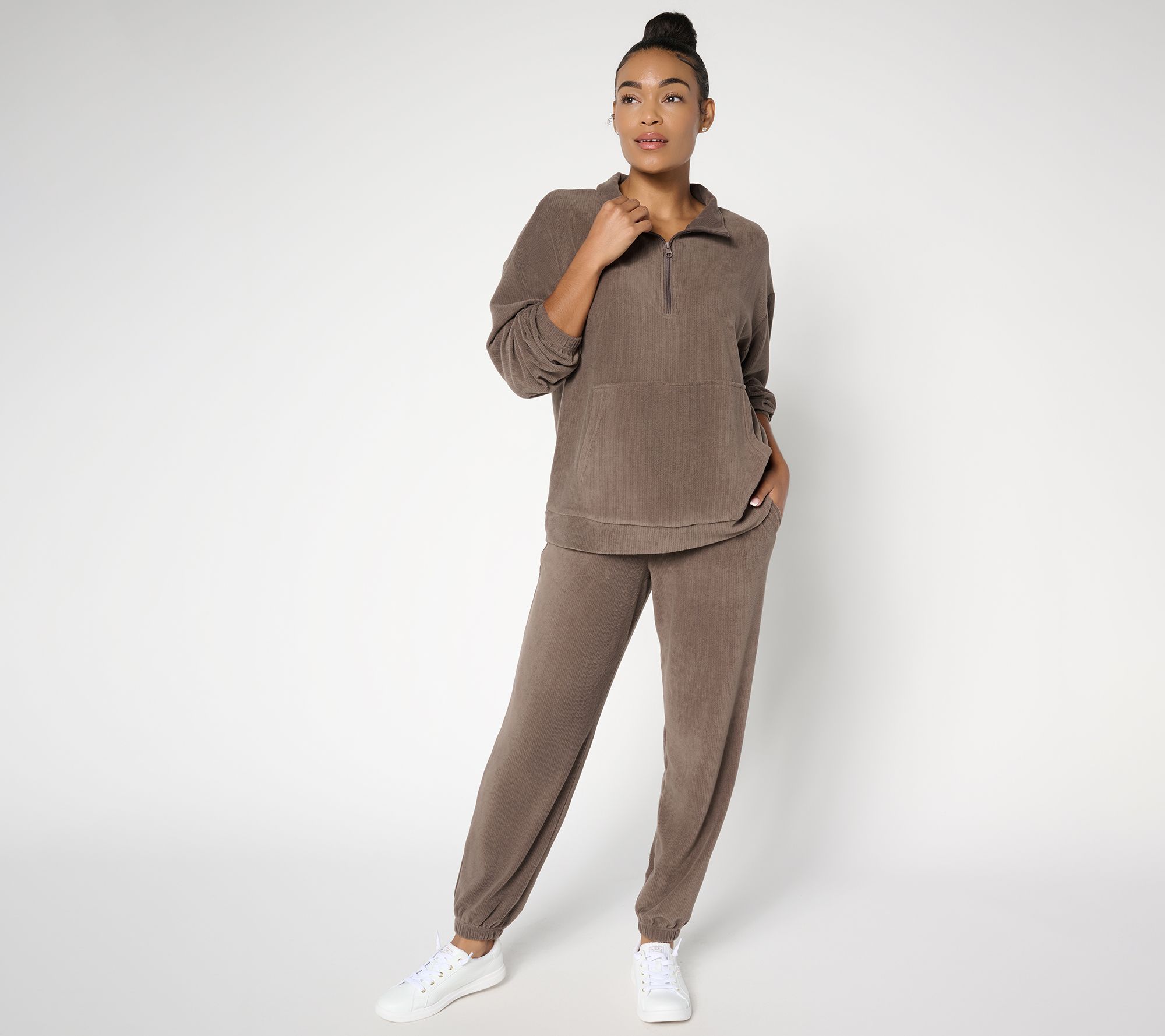 Berkshire Homewear Dobby Rib Microfleece 1/4 Zip Lounge Set