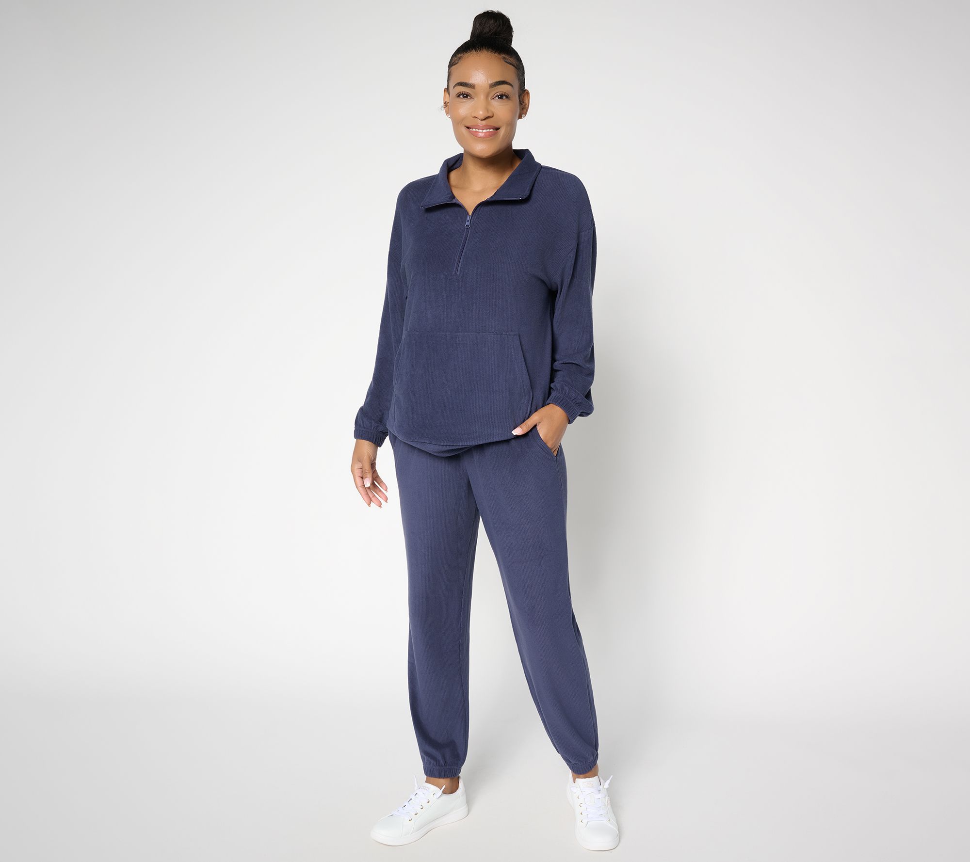 Berkshire Homewear Dobby Rib Microfleece 1/4 Zip Lounge Set