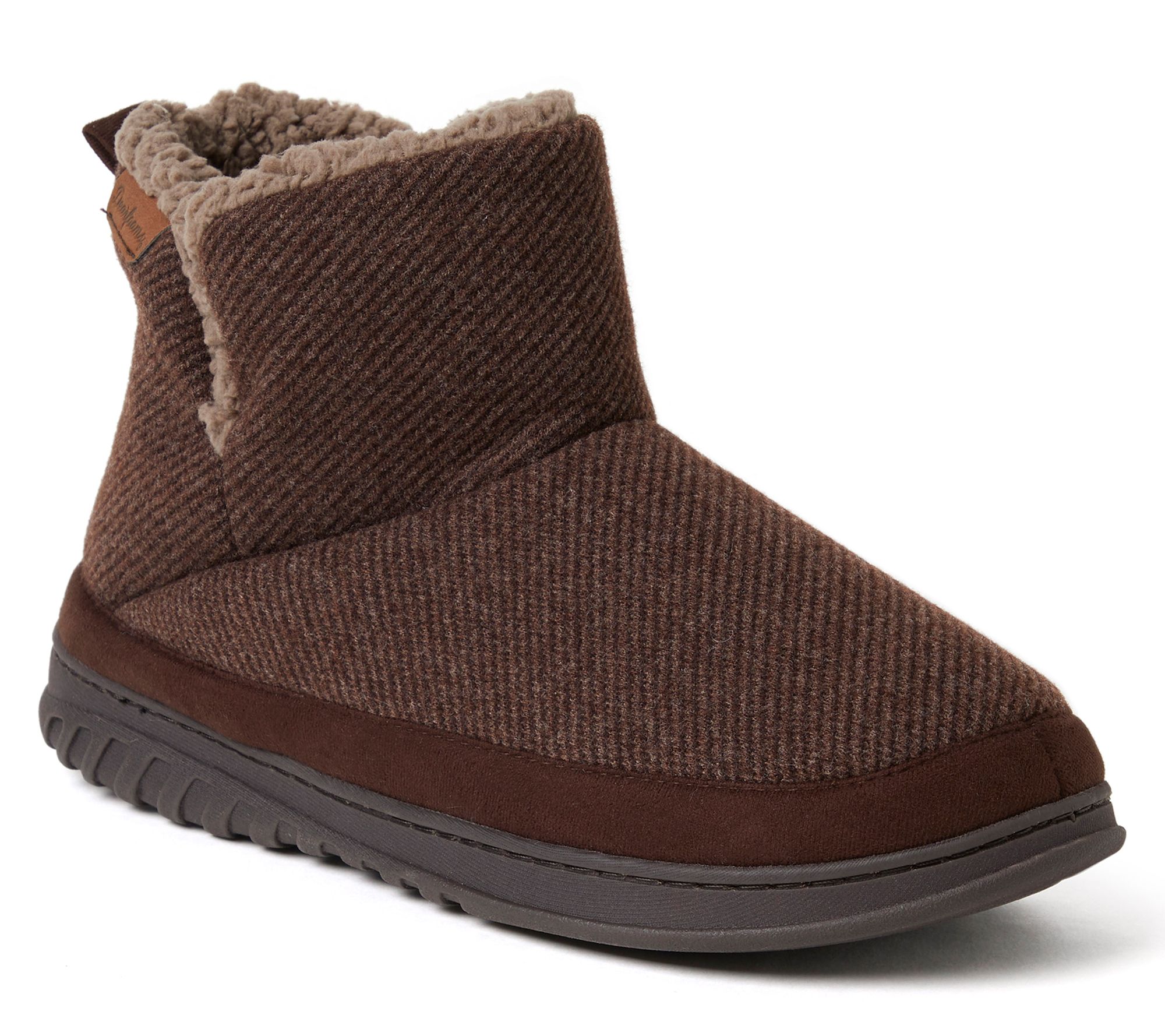 Dearfoams Men's Memory Foam Indoor Outdoor BootSlipper