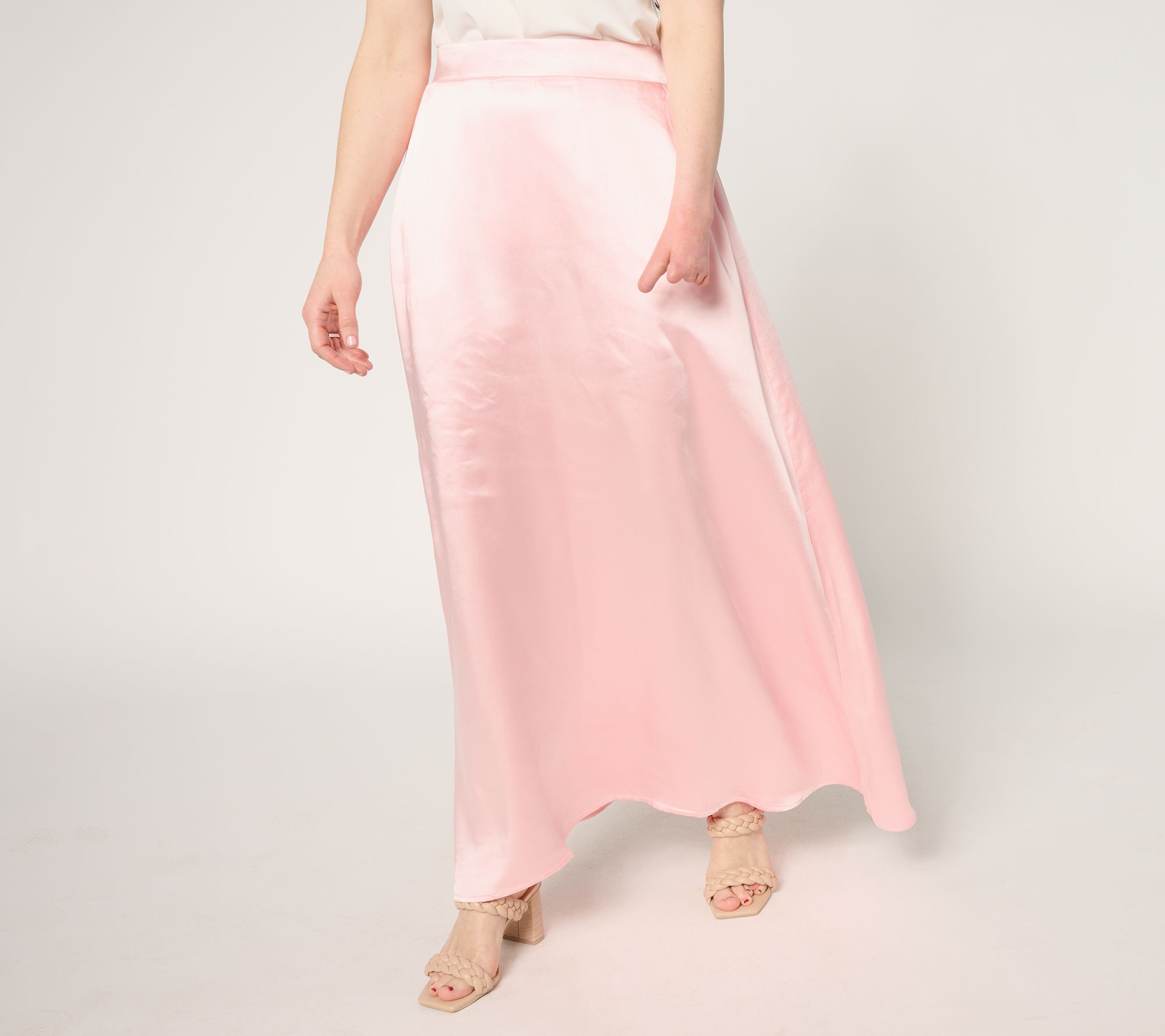 "As Is" by Stacy London Petite Pull On Satin Maxi Skirt