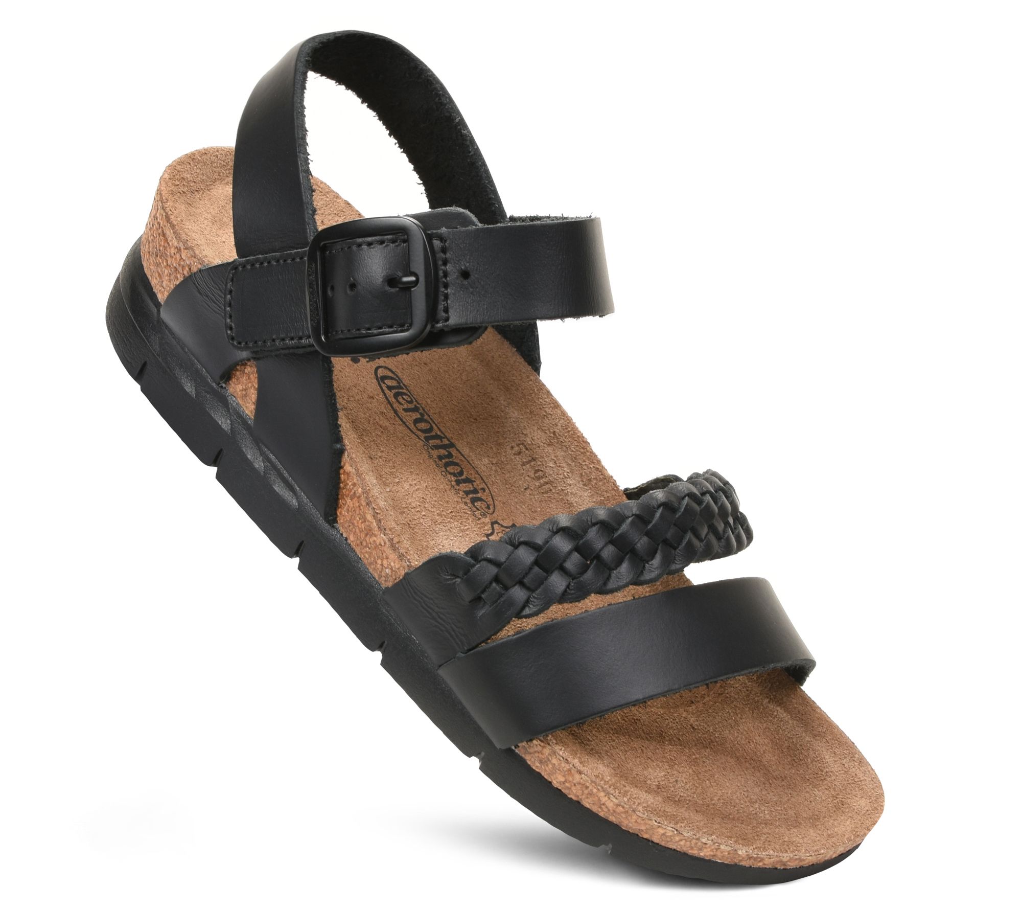 Aerothotic Quinn Comfortable Braided Leather Platform Sandal