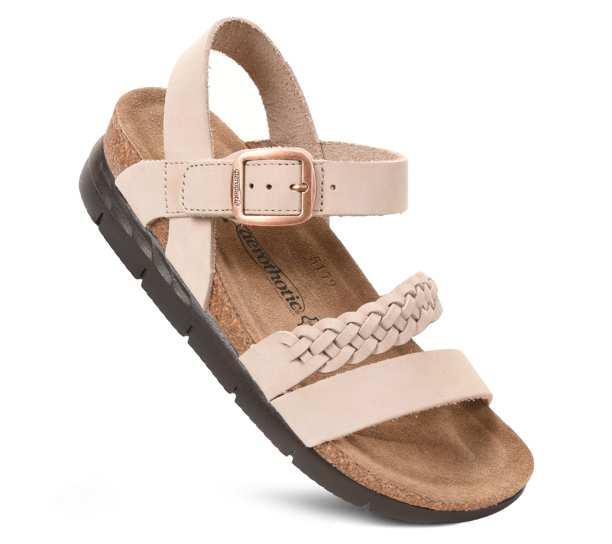 Aerothotic Quinn Comfortable Braided Leather Platform Sandal