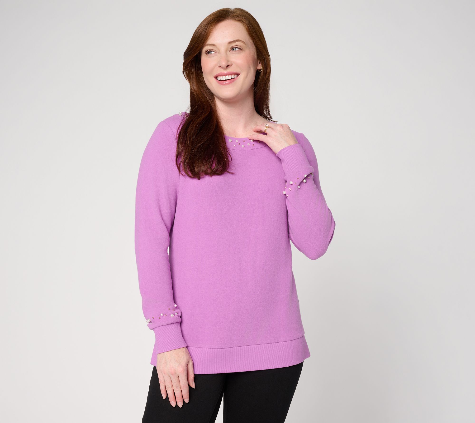 Jingle Belles by Kim Gravel Simulated Pearl Boatneck Top