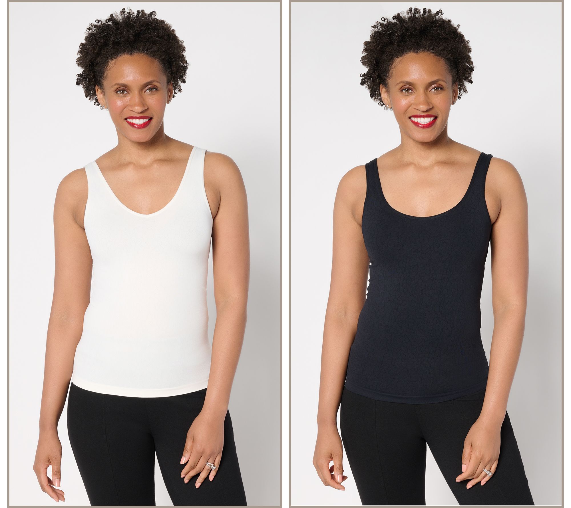 "As Is" Breezies Cooling Comfort Seamless S/2 Reversible Cami