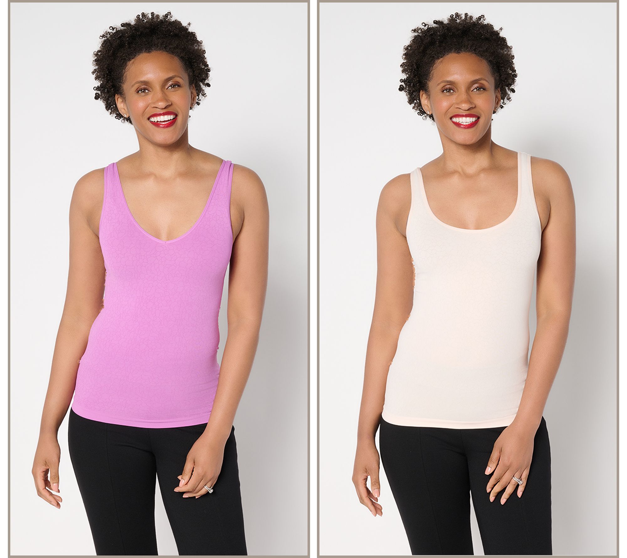 "As Is" Breezies Cooling Comfort Seamless S/2 Reversible Cami
