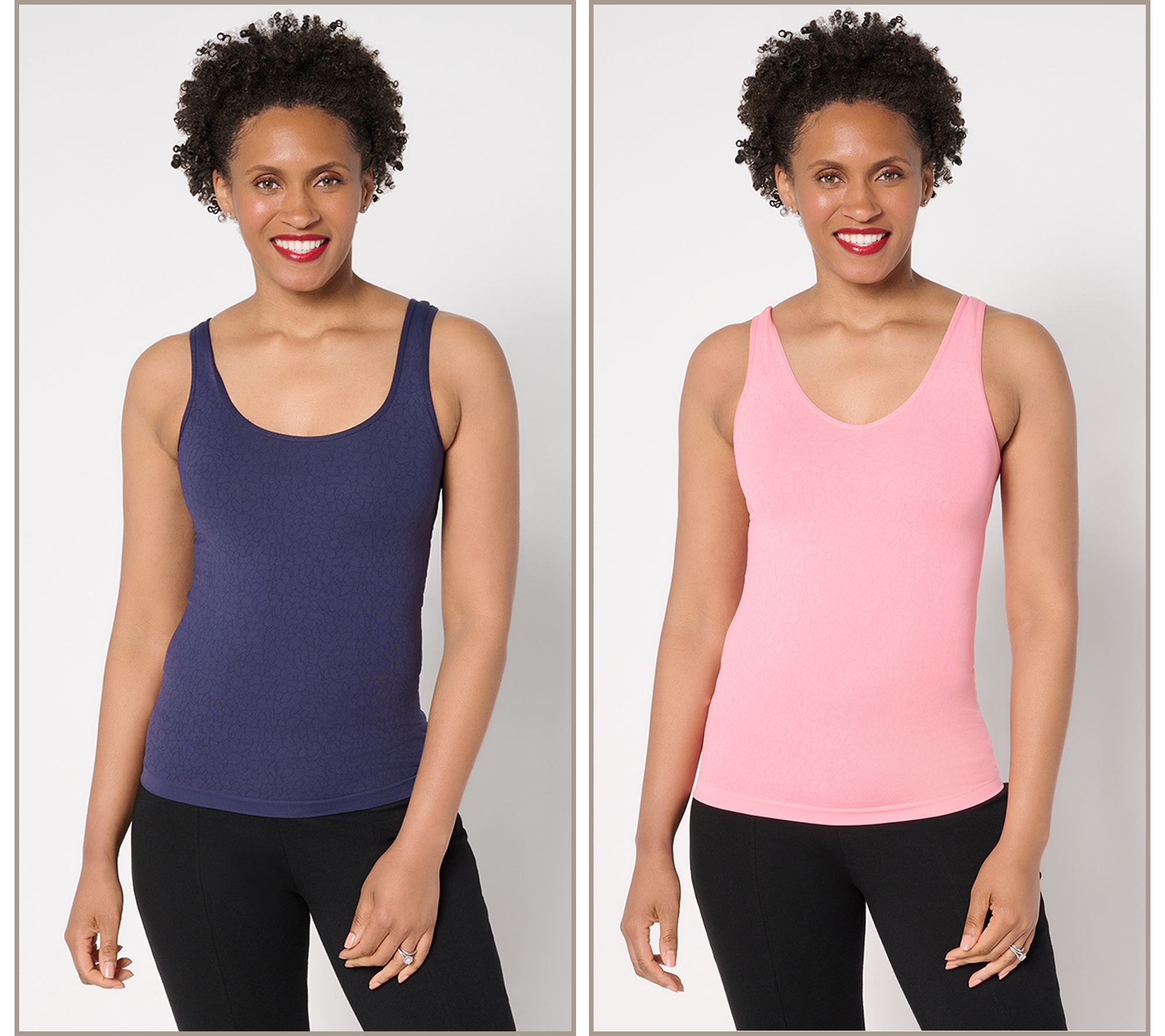 "As Is" Breezies Cooling Comfort Seamless S/2 Reversible Cami