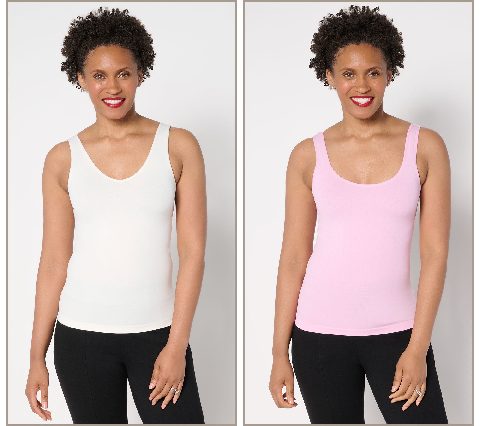 "As Is" Breezies Cooling Comfort Seamless S/2 Reversible Cami