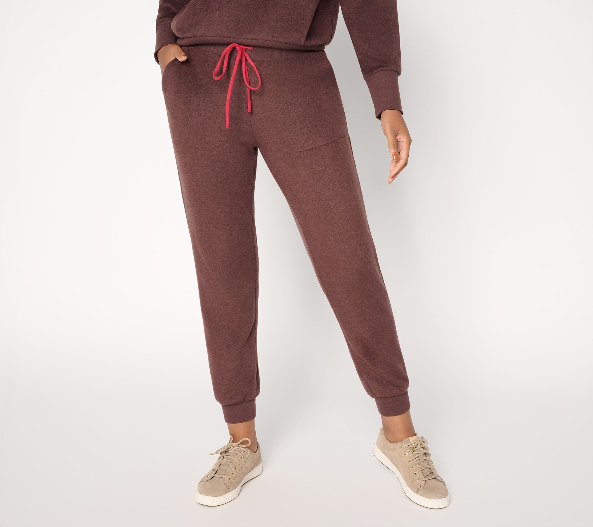 Mally Roncal Petite Cozy Plush Ankle Length Joggers
