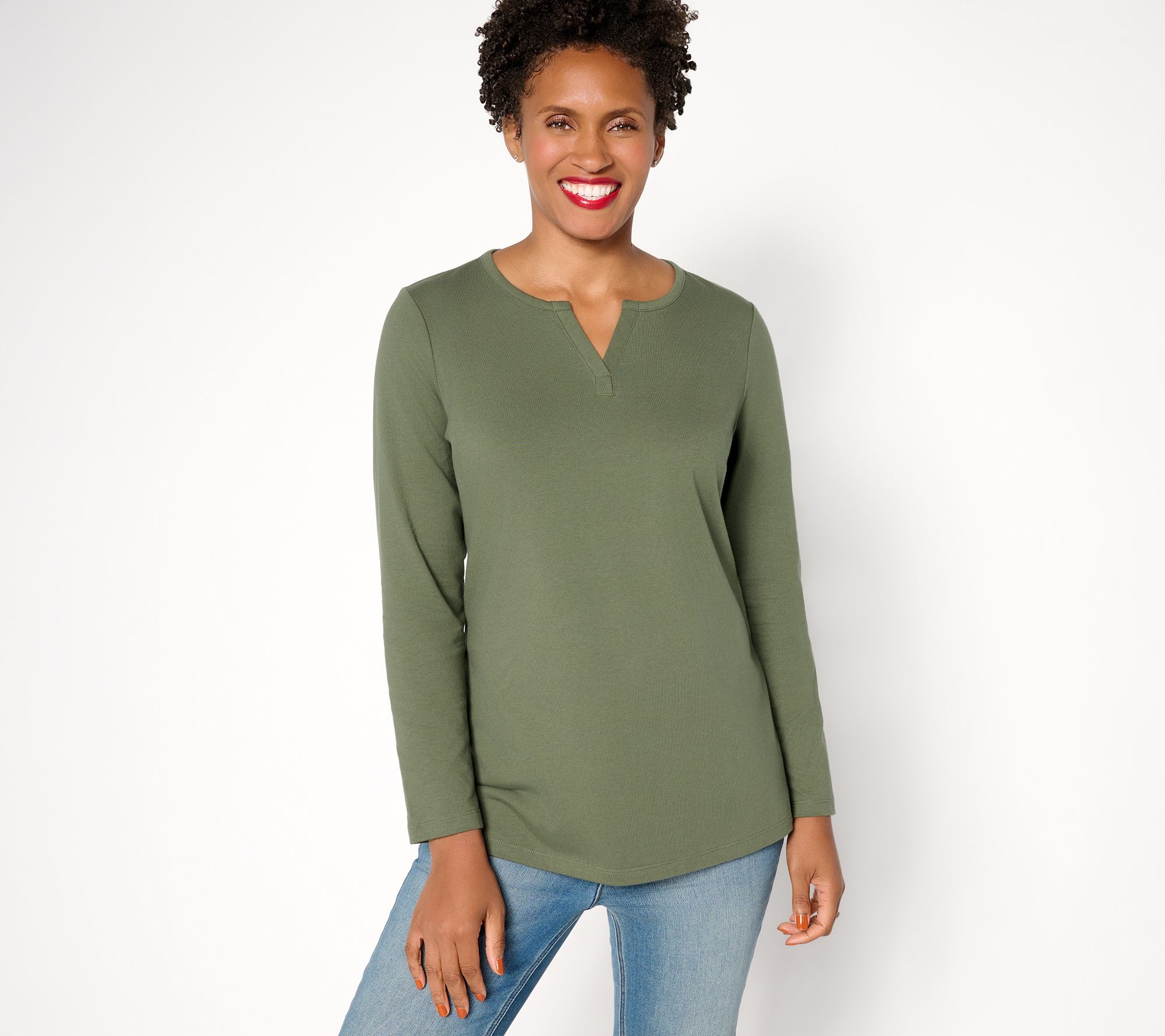 Denim & Co. Essentials Petite Perfect Jersey