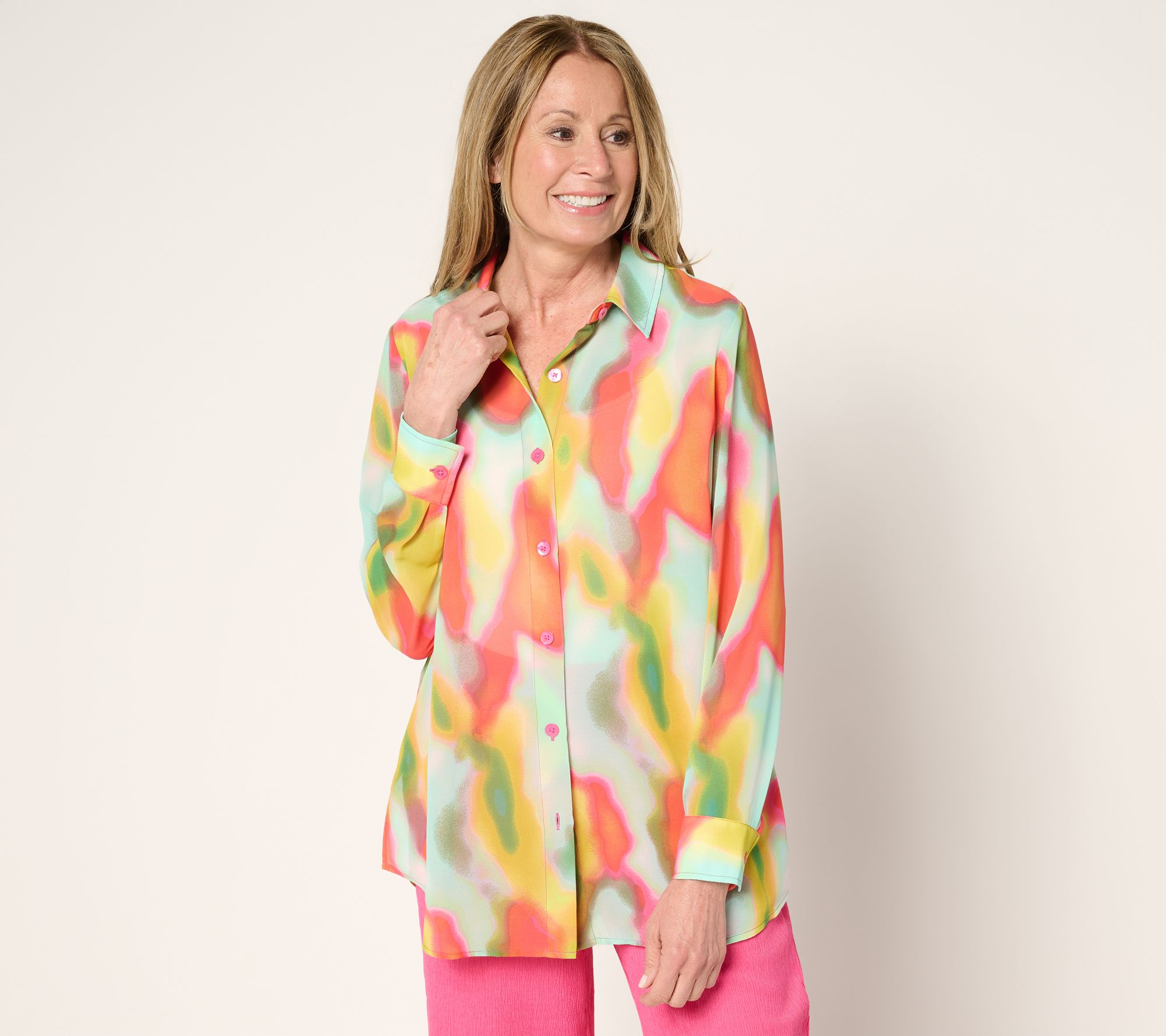 "As Is" Brandis Dress Out Loud Serving the Curvy Bestie Printed Shirt