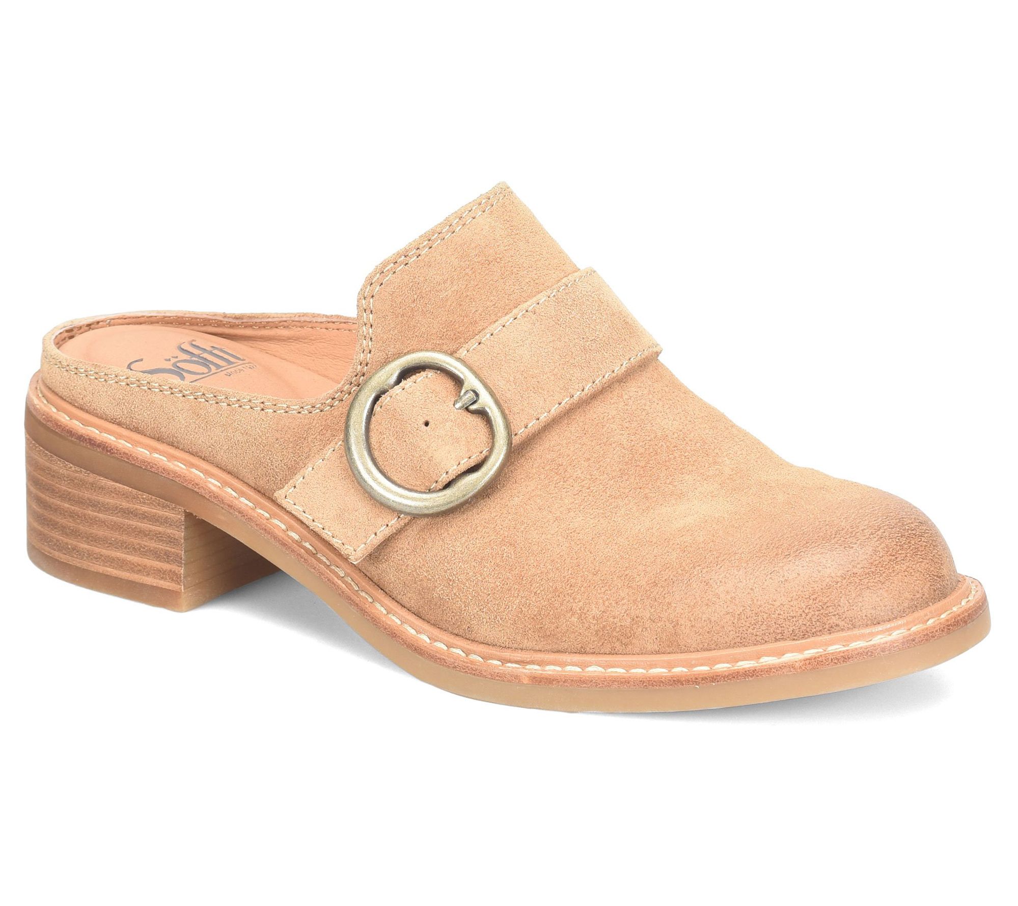 Sofft Buckled Leather Mule - Tiffany