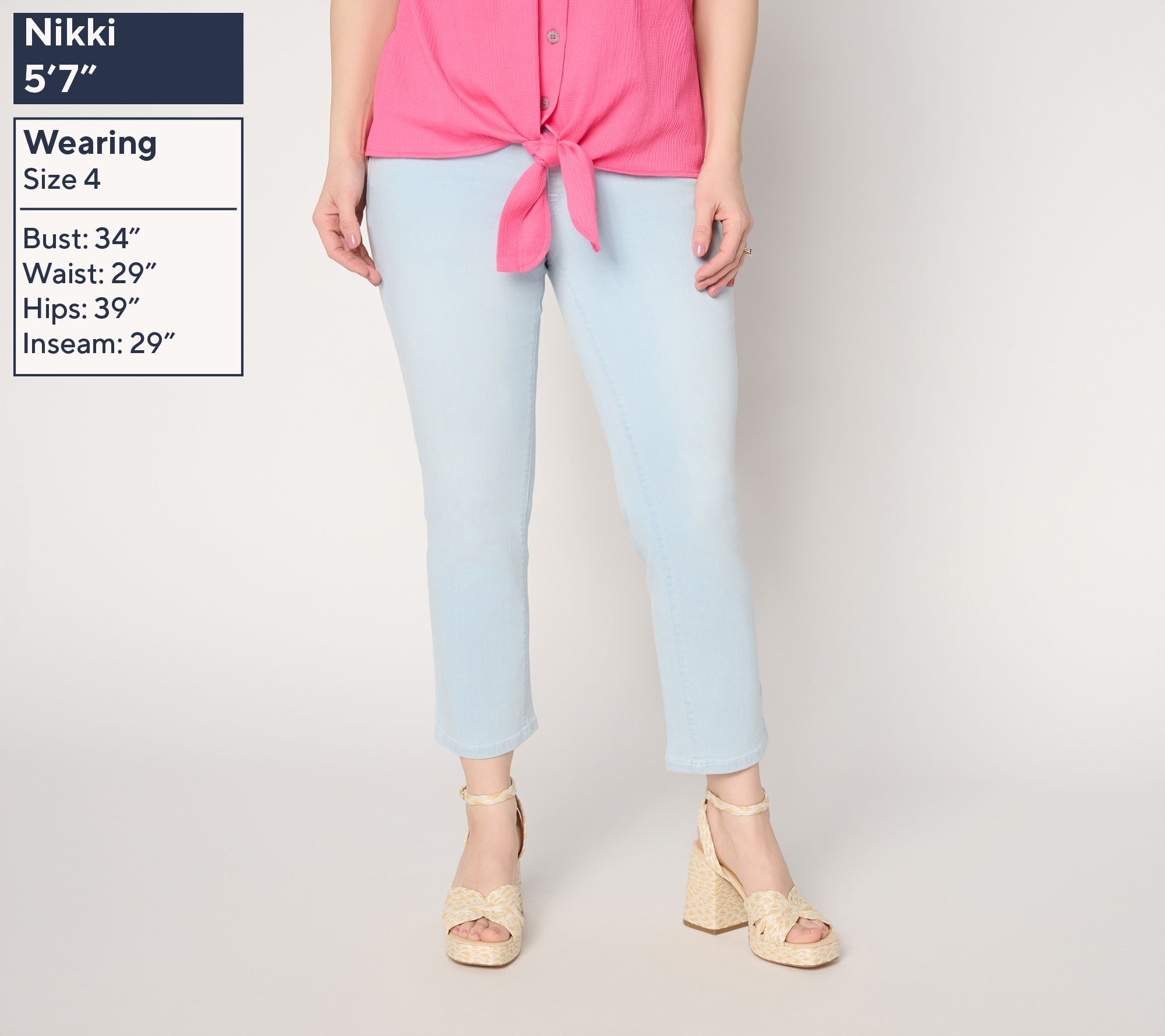 Belle by Kim Gravel Petite TripleLuxe Denim Topstitch Cropped Jean