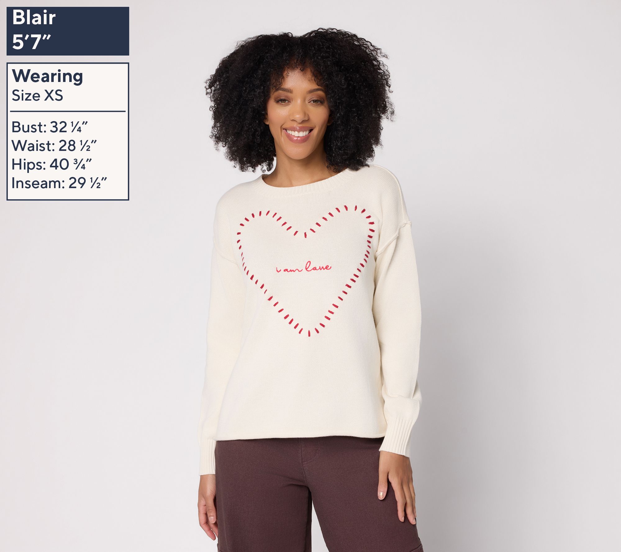 Peace Love World 100% Cotton Novelty Motif Sweater - QVC.com