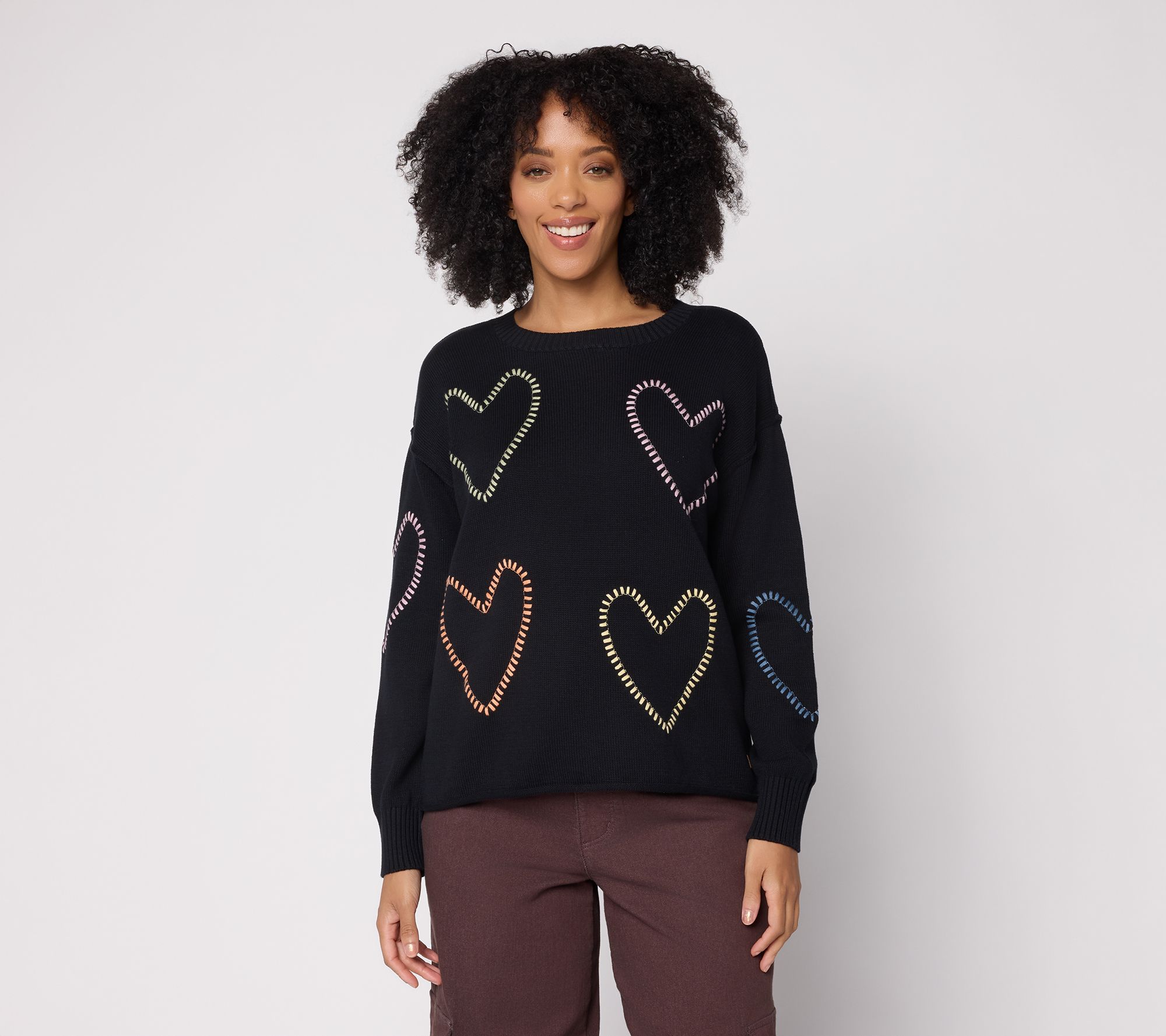 Peace Love World 100% Cotton Novelty Motif Sweater