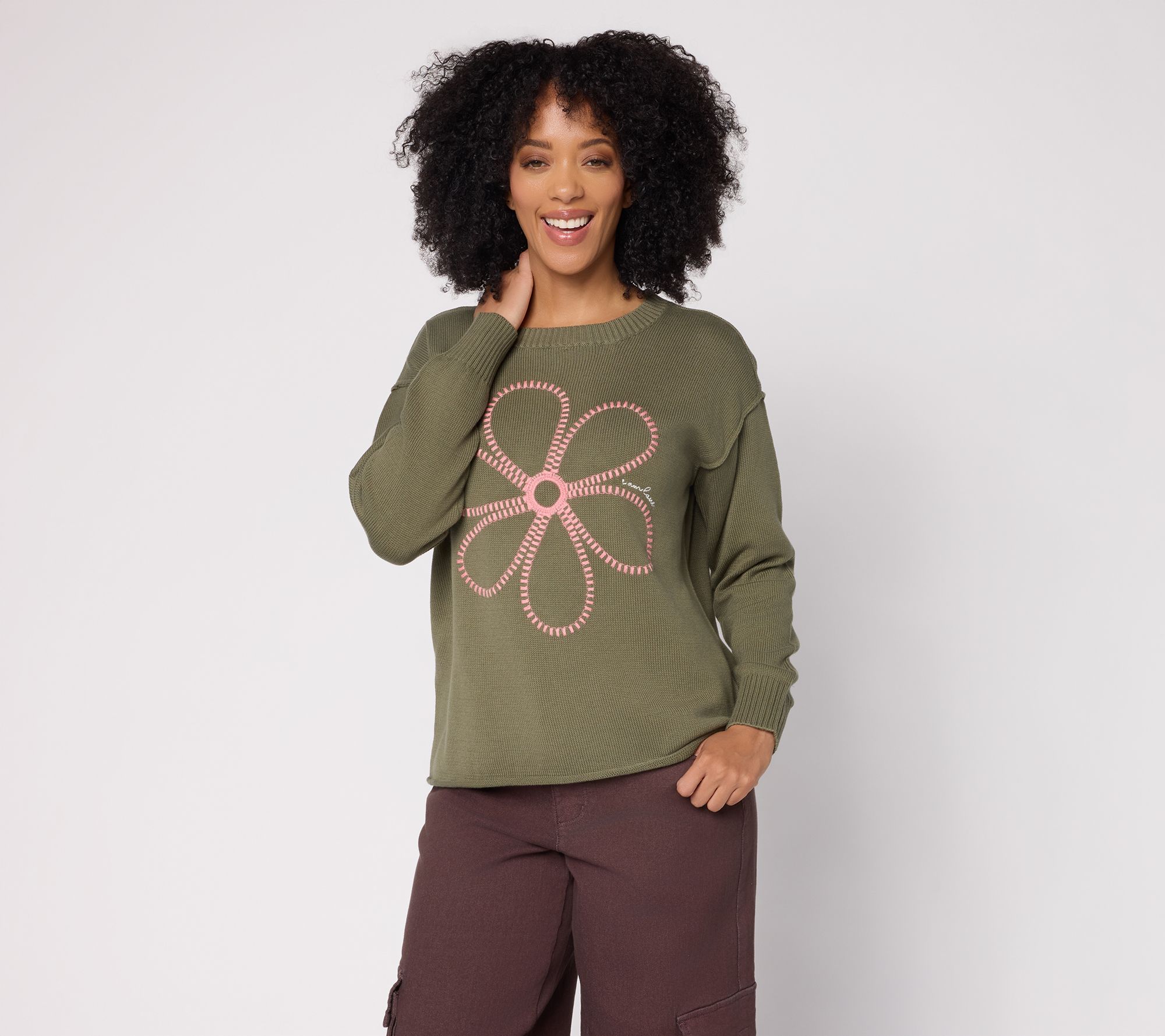 Peace Love World 100% Cotton Novelty Motif Sweater