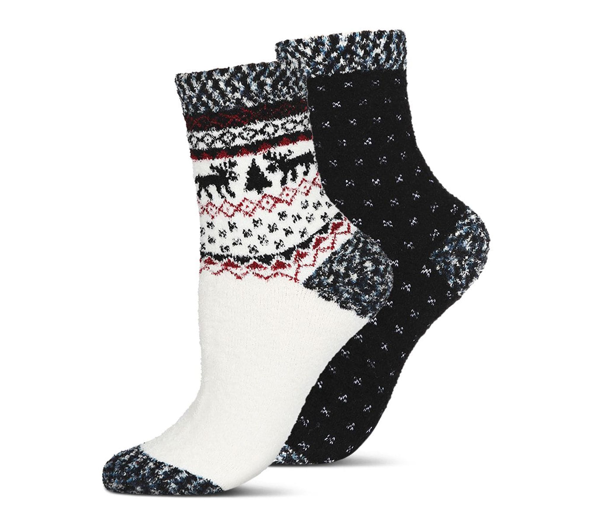 MeMoi Women's Set of 2 Fair Isle Cloud Soft Crew Socks