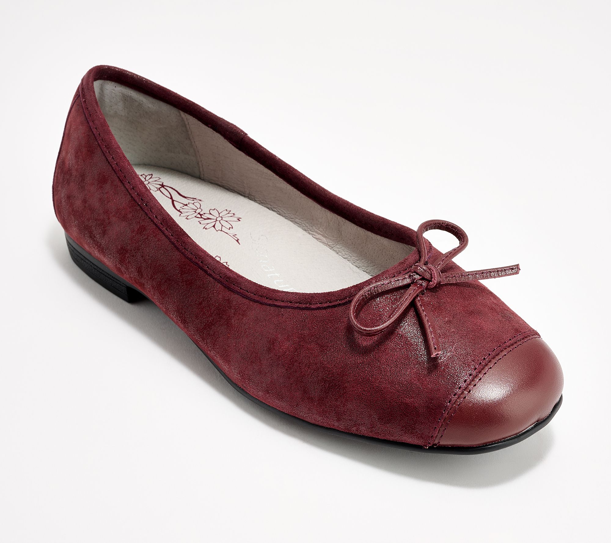 "As Is" Alegria Leather Bow Flats- Talya