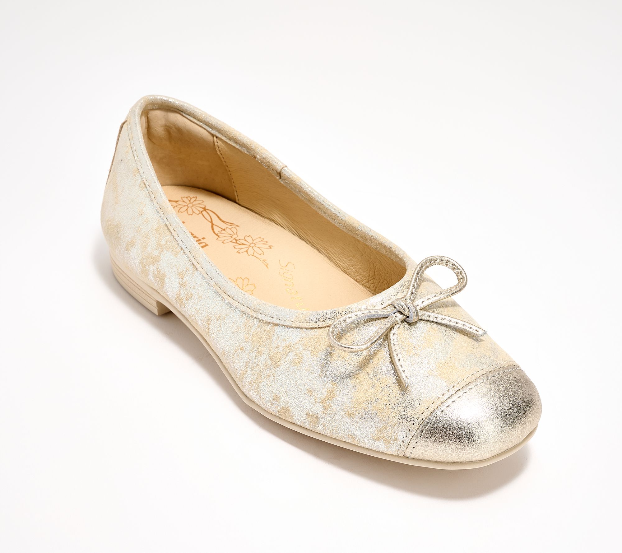 "As Is" Alegria Leather Bow Flats- Talya