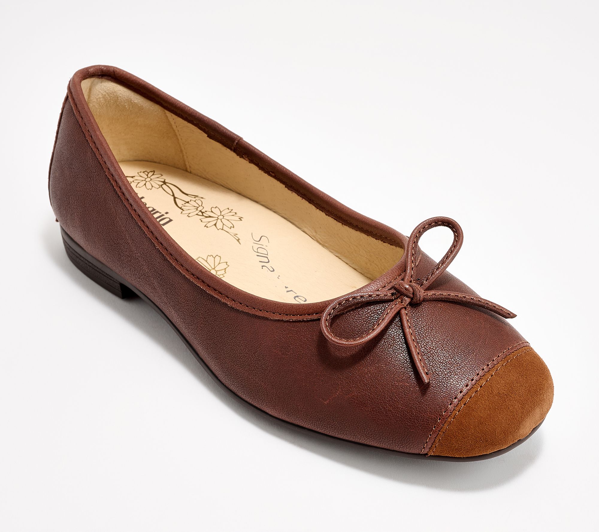 "As Is" Alegria Leather Bow Flats- Talya