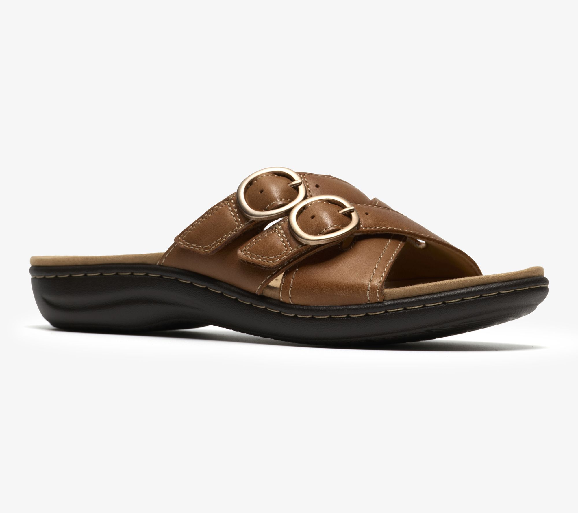 Clarks Collection Leather Slide Sandals -Laurieann Opal