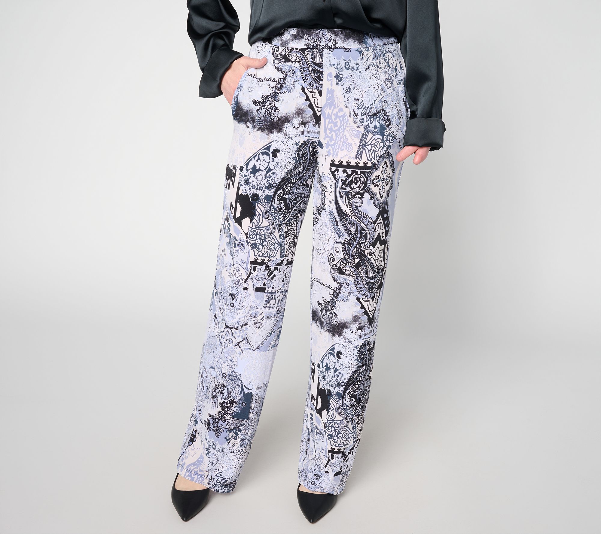 Dennis Basso Regular Printed Italia Knit Pants