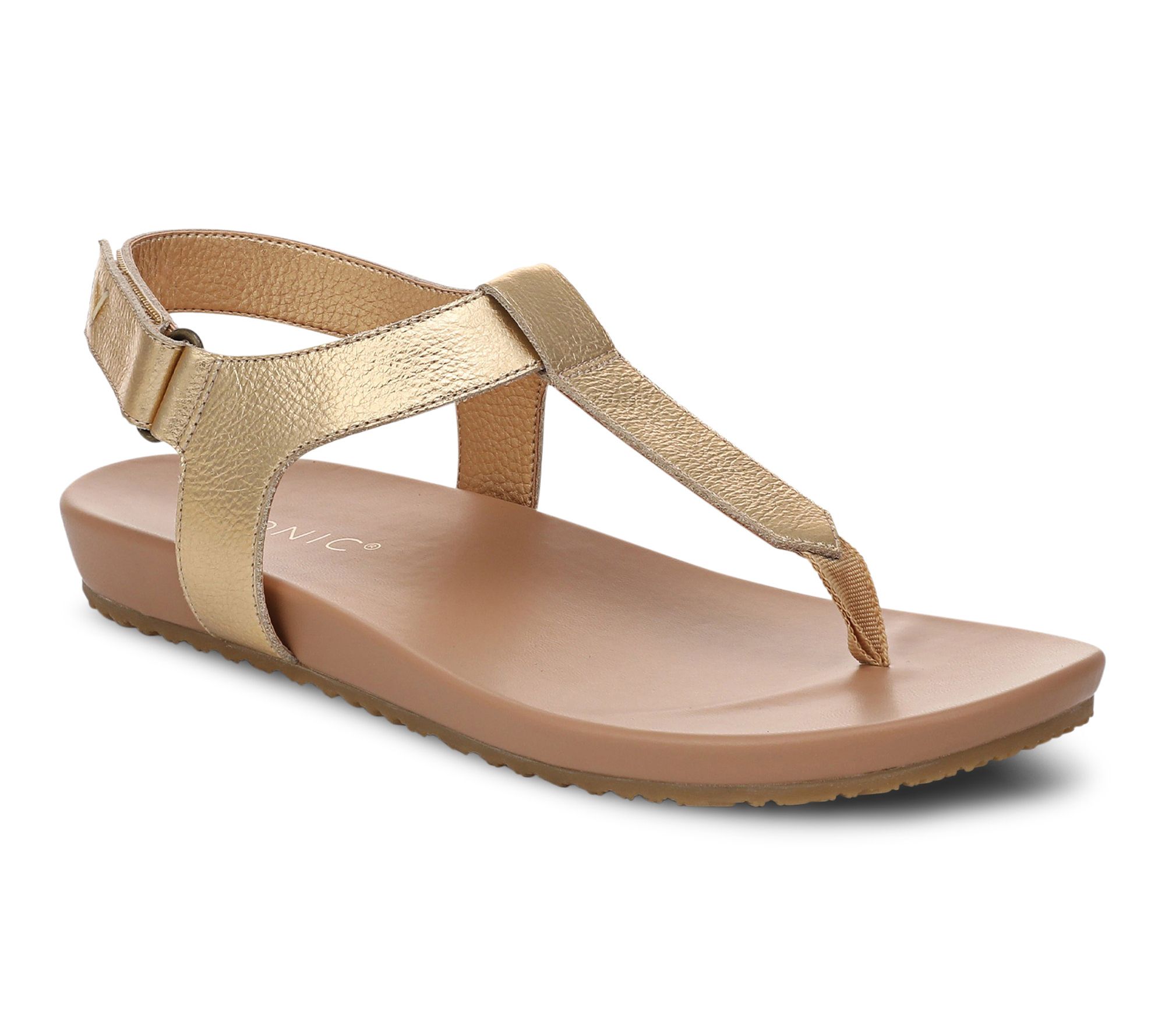 Vionic Leather Adjustable T-Strap Sandals - Palisades